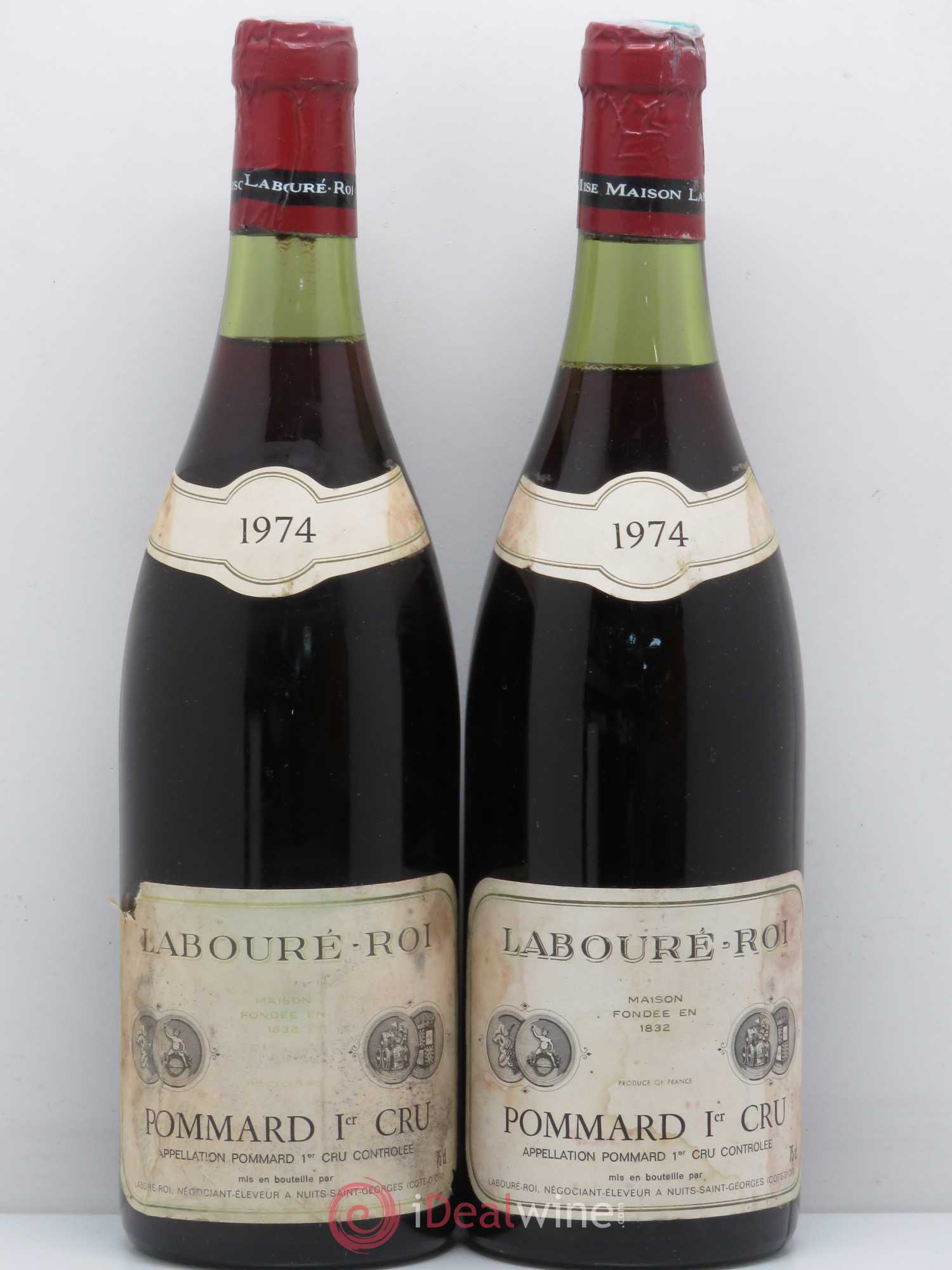 Pommard 1er Cru Domaine Labouré Roi 1974 - Lot de 2 bouteilles - 0