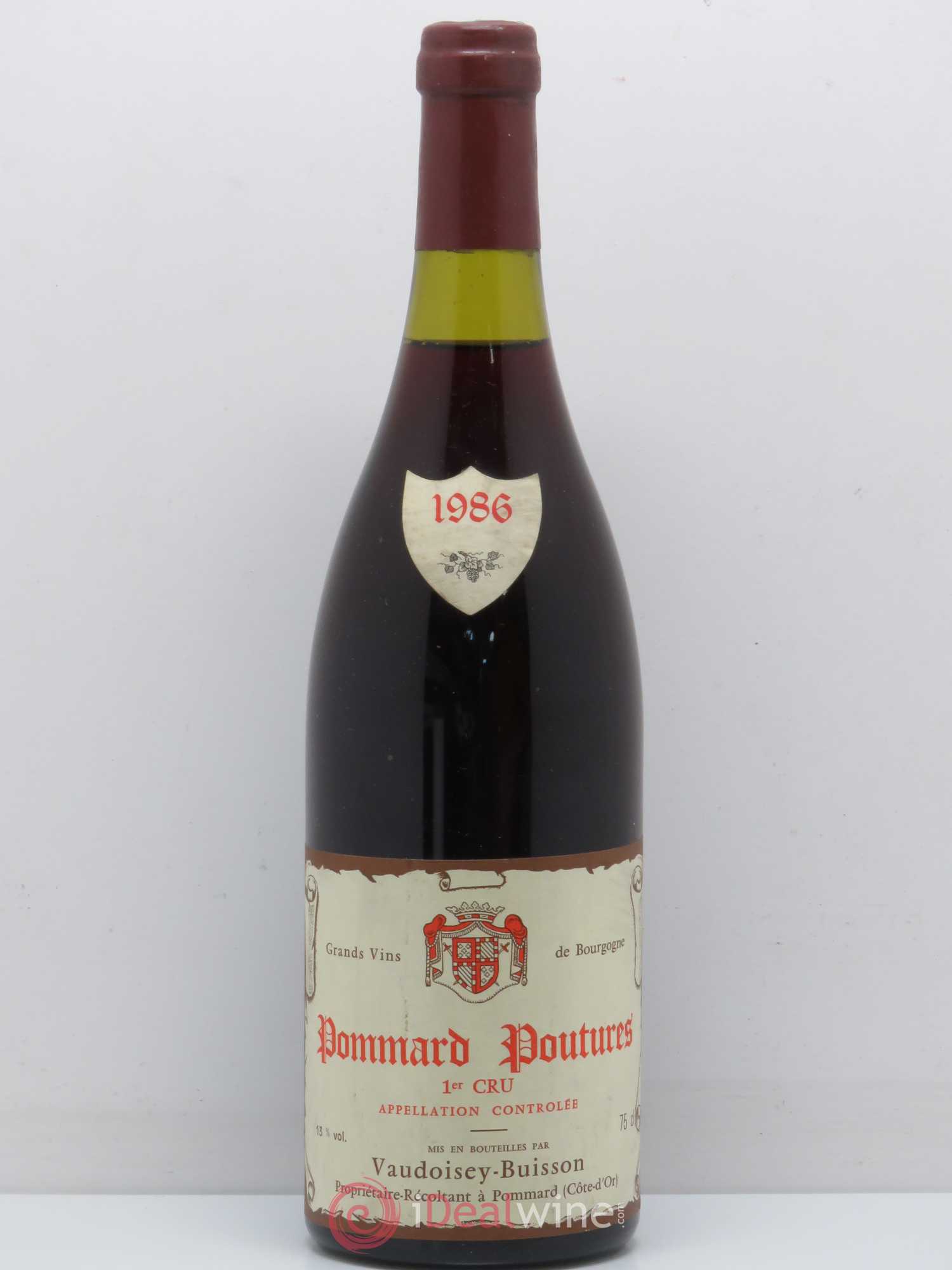Pommard 1er Cru Poutures Domaine Vaudoisey Buisson 1986 - Posten von 1 Flasche - 0