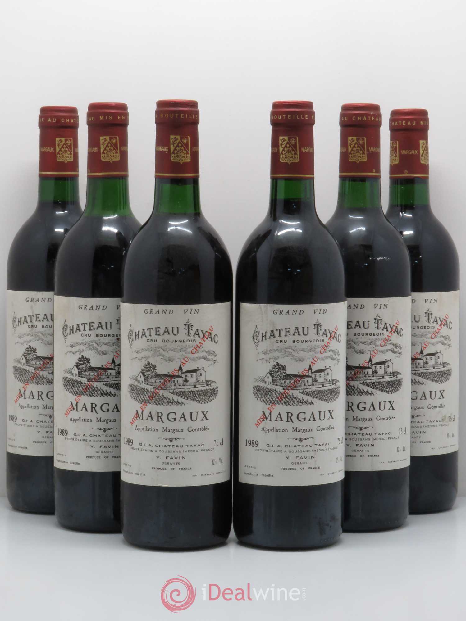 Château Tayac Cru Bourgeois 1989 - Lot de 6 bouteilles - 0