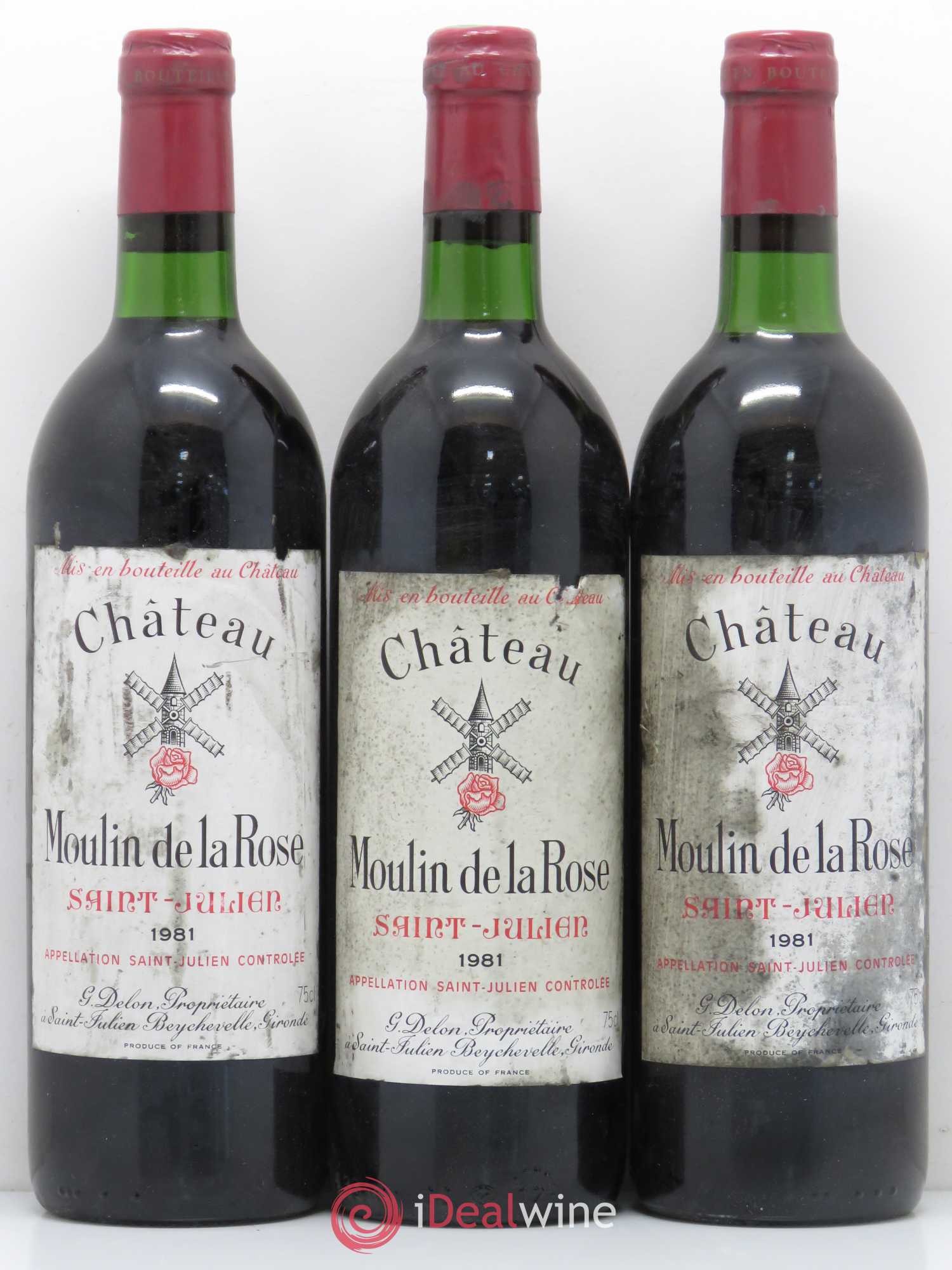 Château Moulin de la Rose Cru Bourgeois (sans prix de réserve) 1981 - Lot de 6 bouteilles - 1