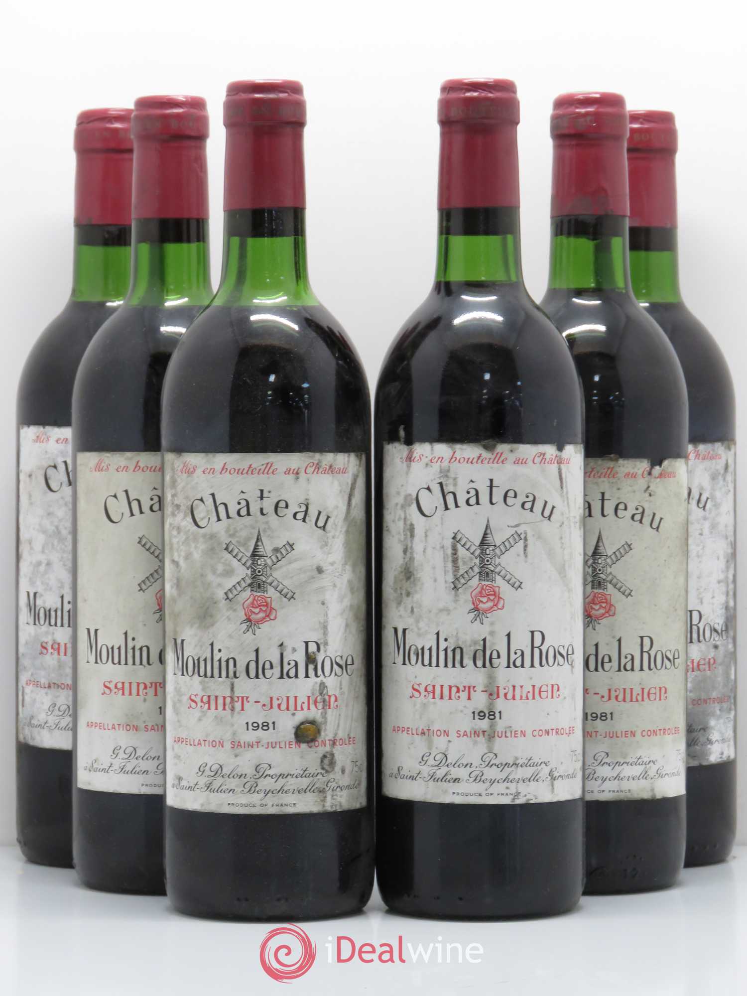 Château Moulin de la Rose Cru Bourgeois (sans prix de réserve) 1981 - Lot de 6 bouteilles - 0