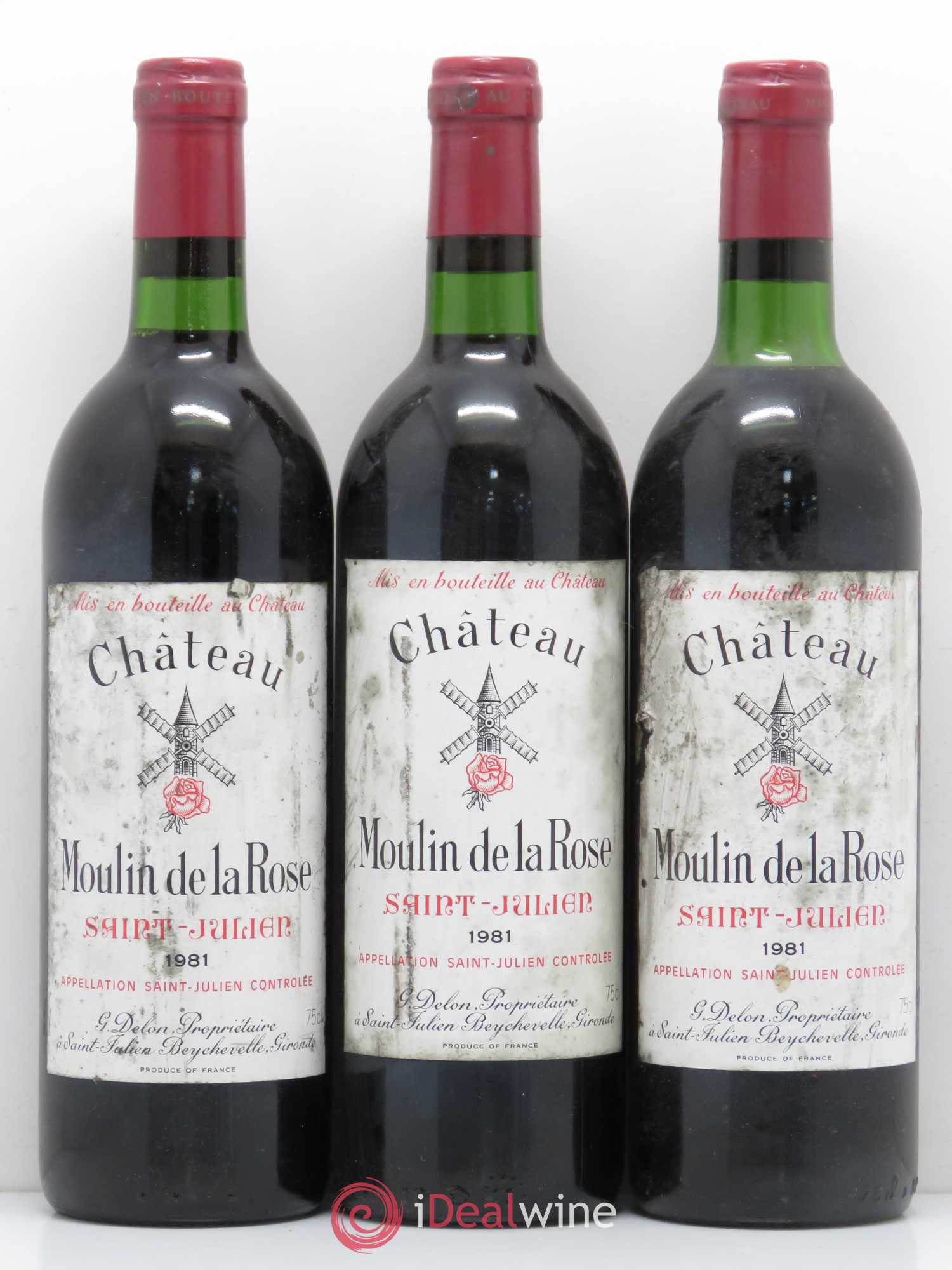 Château Moulin de la Rose Cru Bourgeois (sans prix de réserve) 1981 - Lot de 3 bouteilles - 0