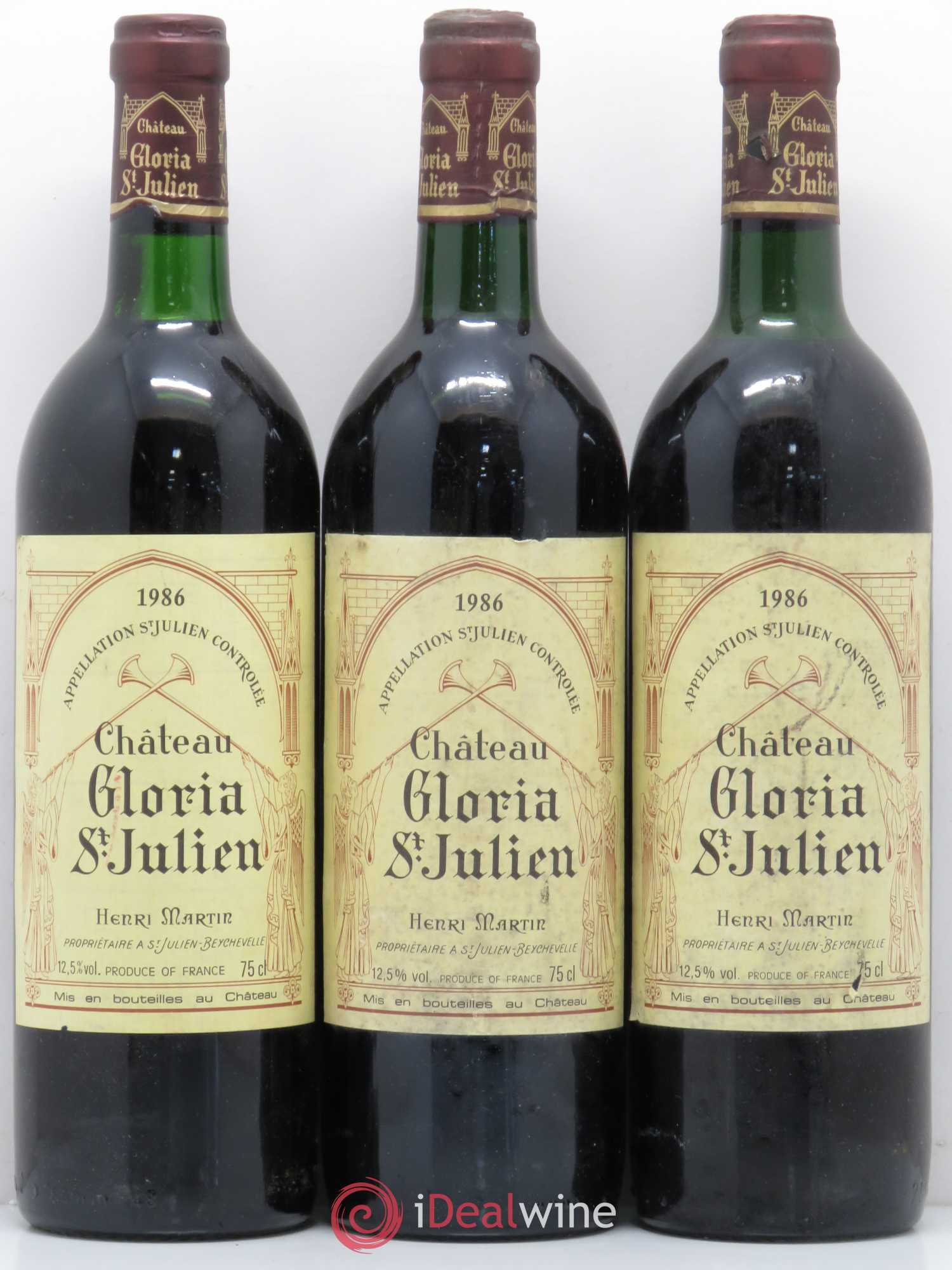 Château Gloria (sans prix de réserve) 1986 - Lot de 3 bouteilles - 0