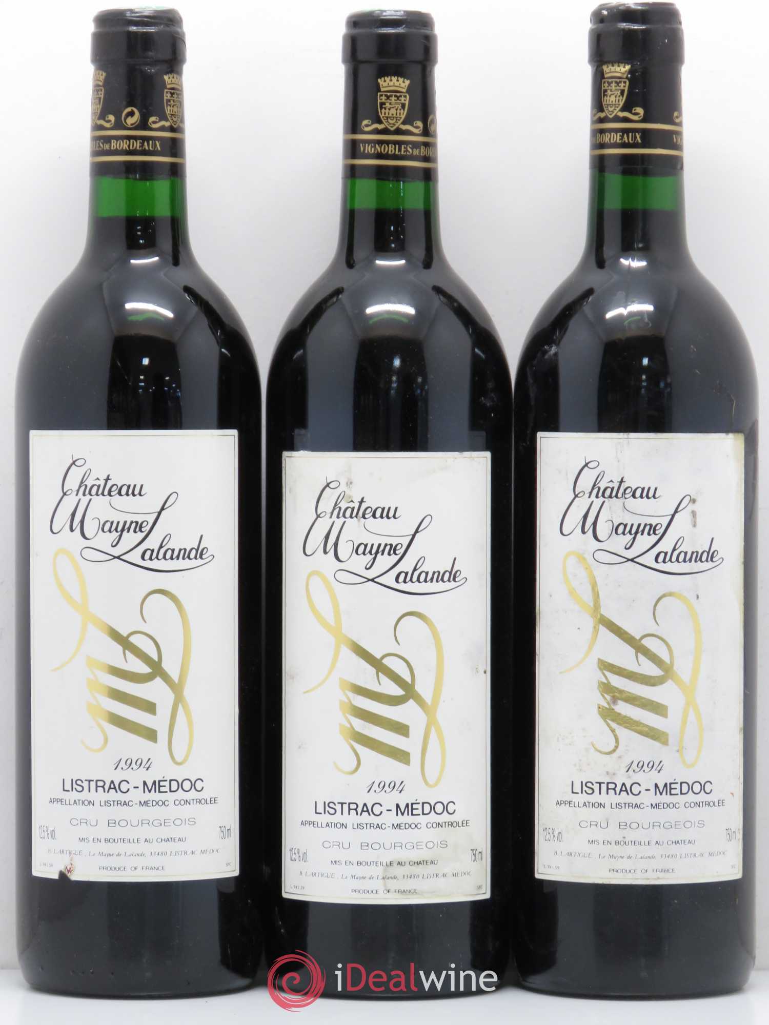 Château Mayne Lalande Cru Bourgeois (sans prix de réserve) 1994 - Lot de 6 bouteilles - 1