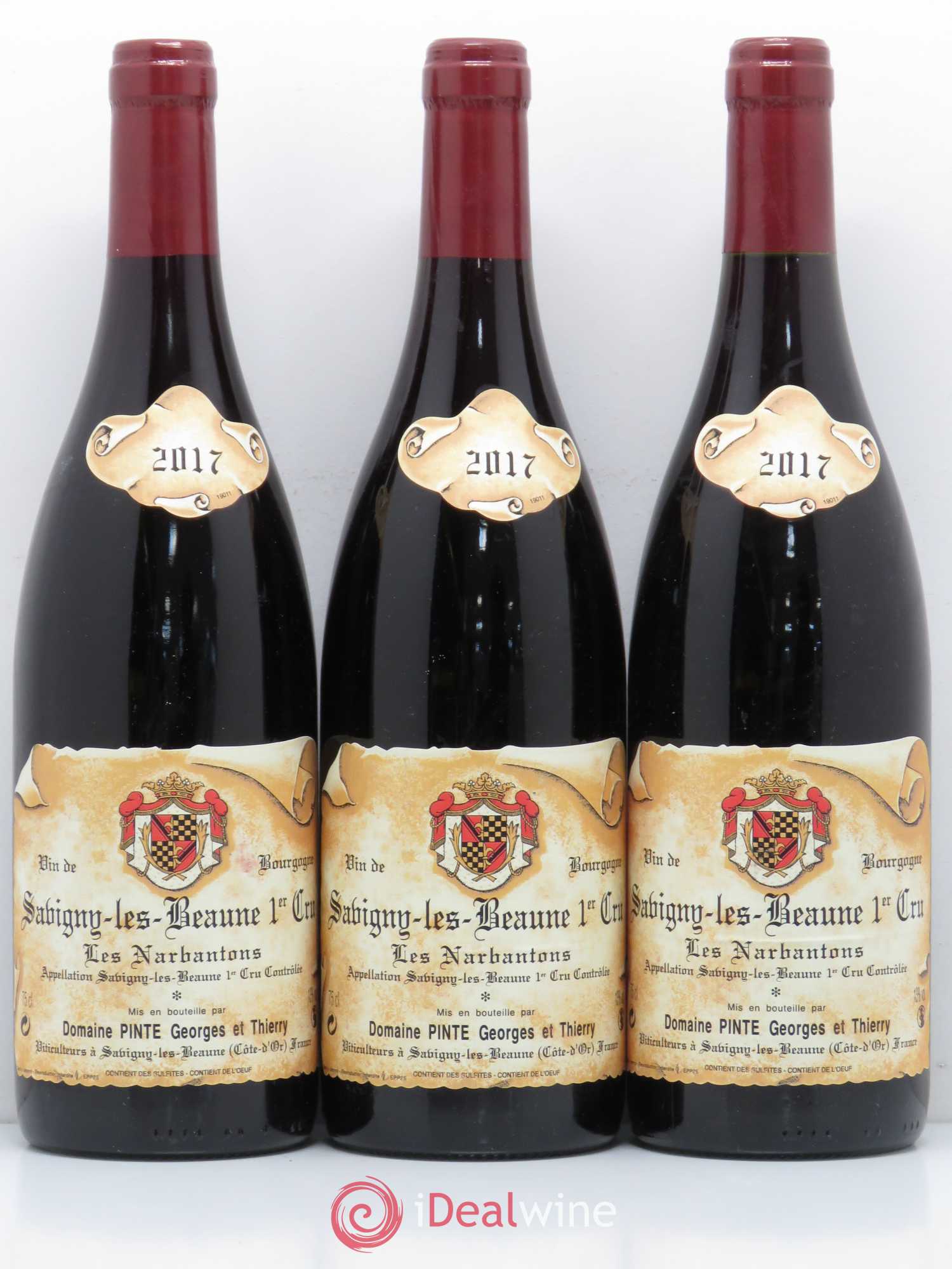 Savigny-lès-Beaune 1er Cru Narbantons Domaine Pinte (sans prix de réserve) 2017 - Posten von 3 Flaschen - 0