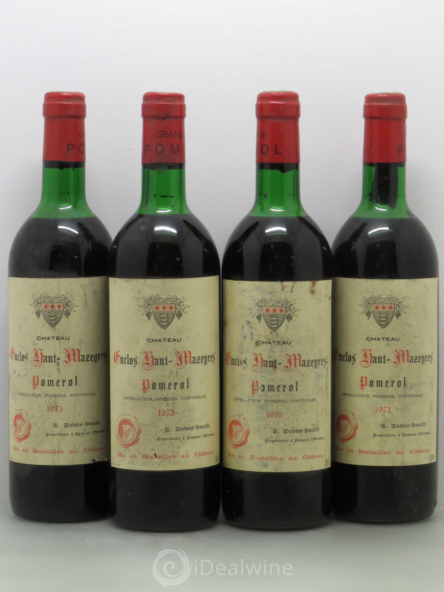 Château l' Enclos Haut Mazeyres 1973 - Lot de 4 bouteilles - 0