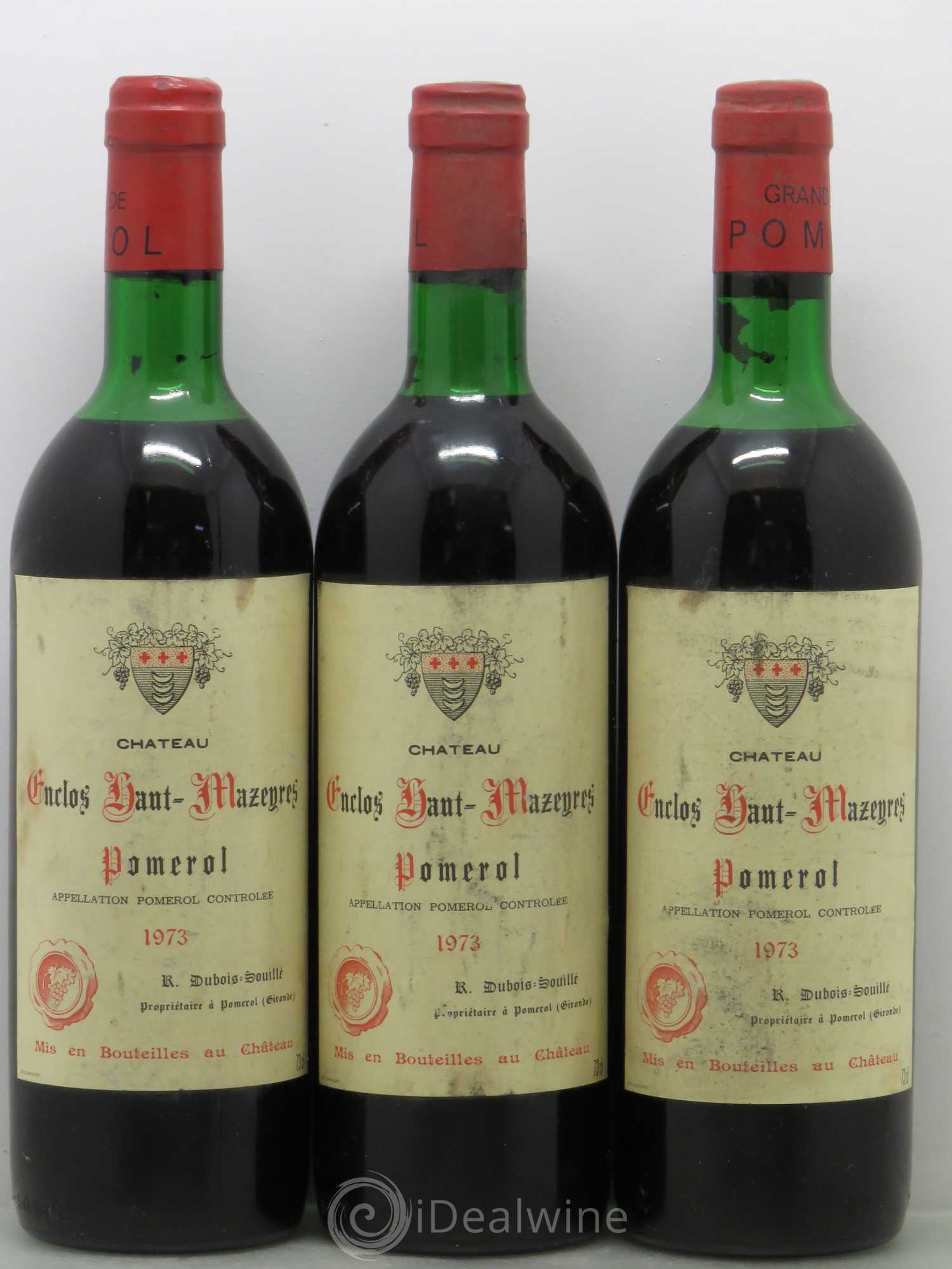 Château l' Enclos Haut Mazeyres 1973 - Lot de 3 bouteilles - 0