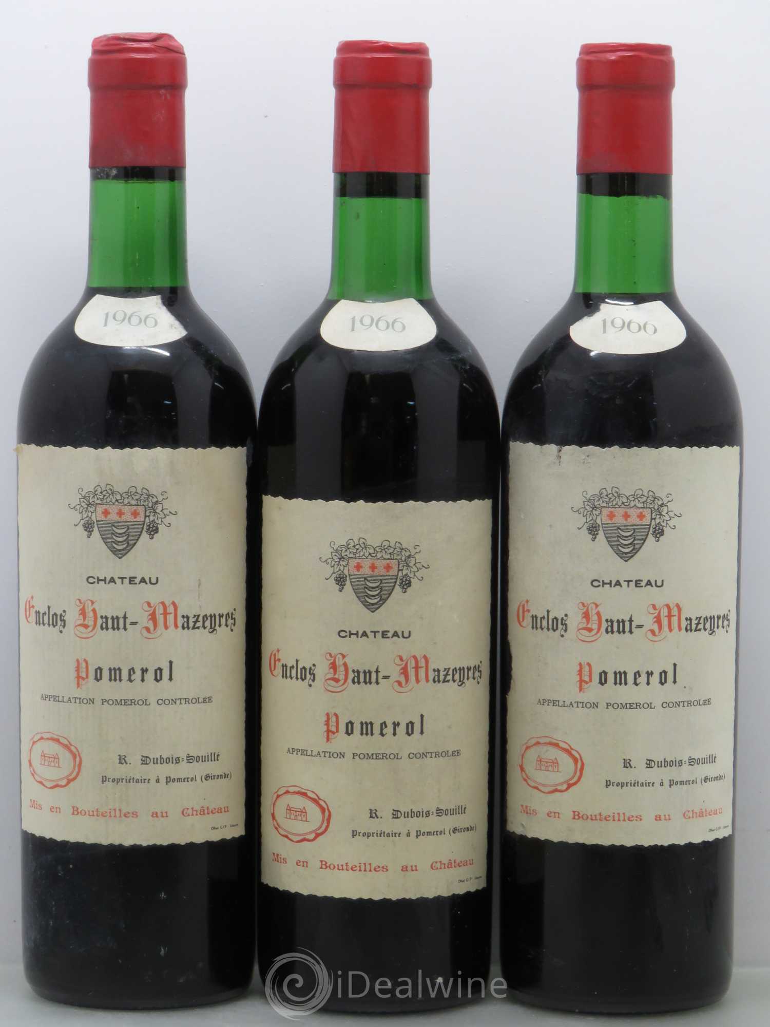 Château l' Enclos Haut Mazeyres 1966 - Lot de 3 bouteilles - 0