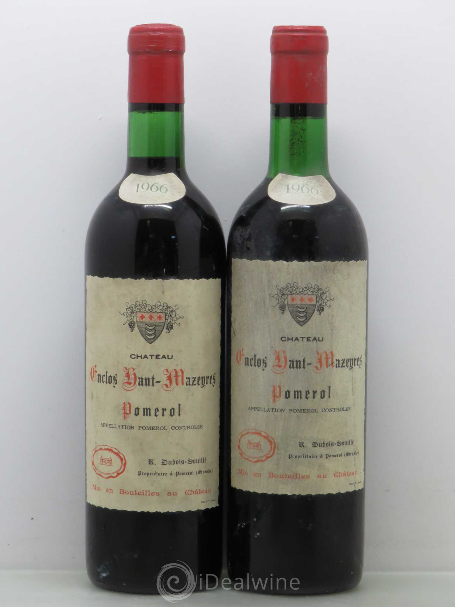 Château l' Enclos Haut Mazeyres 1966 - Lot de 2 bouteilles - 0