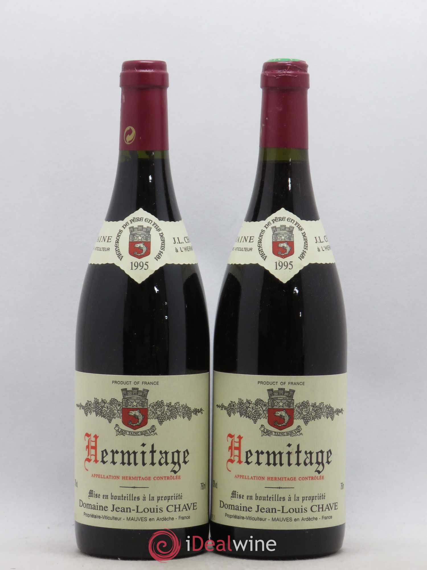 Hermitage Jean-Louis Chave 1995 - Lot de 2 bouteilles - 0