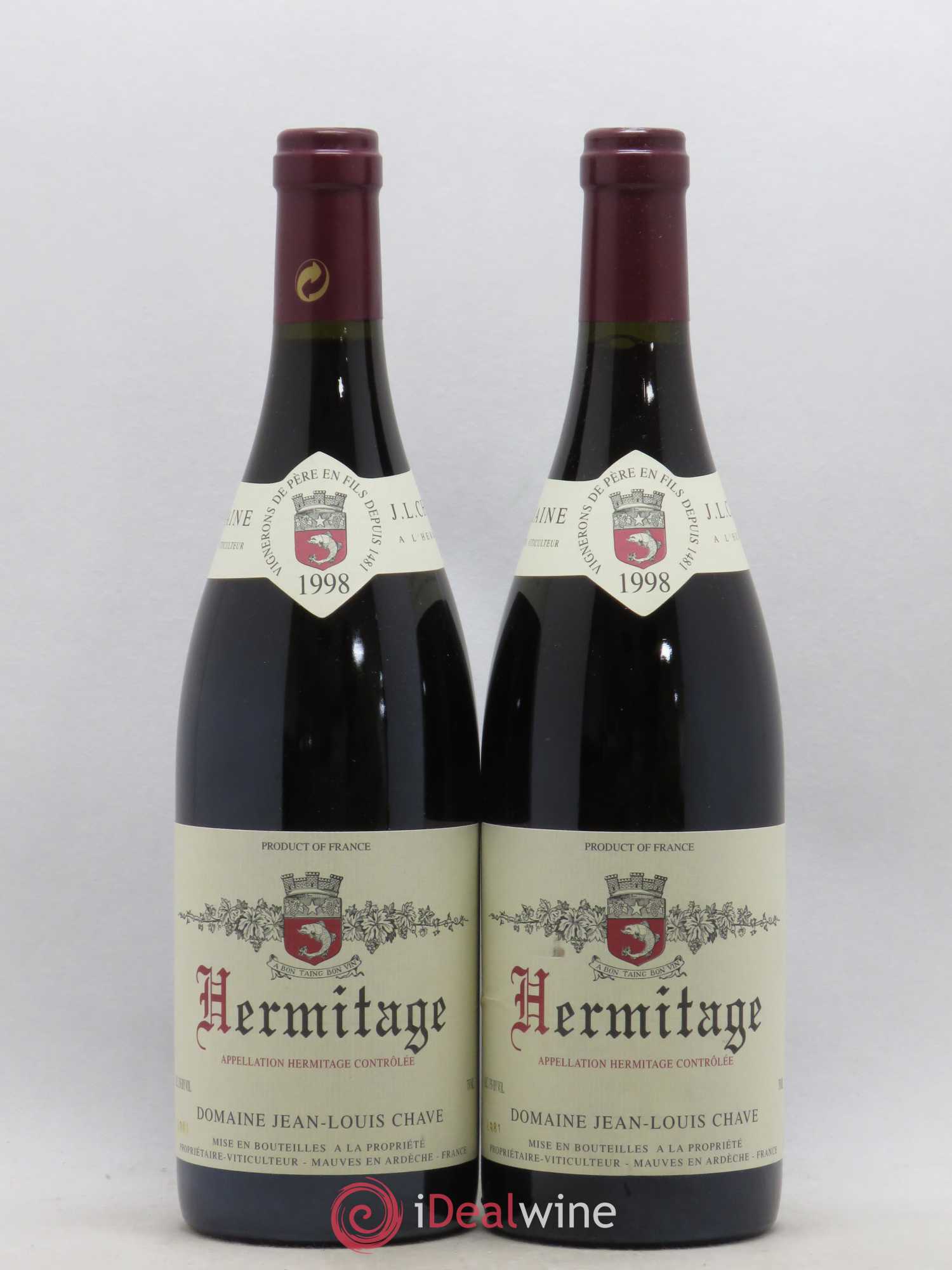 Hermitage Jean-Louis Chave 1998 - Lot de 2 bouteilles - 0