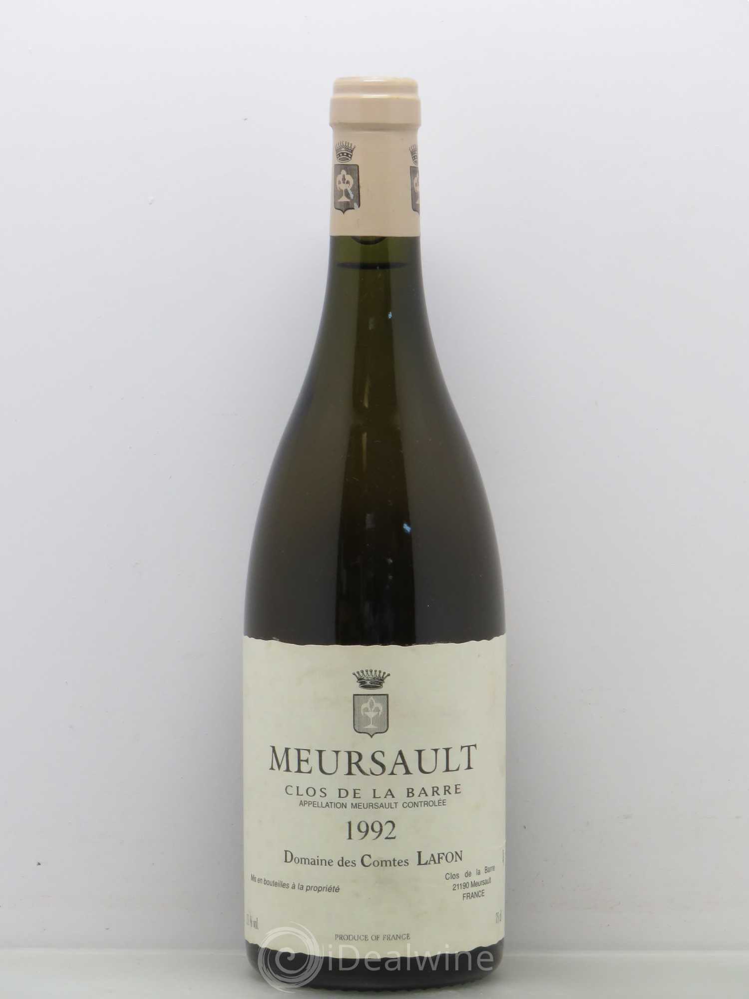 Meursault Clos de la Barre Comtes Lafon (Domaine des) 1992 - Lot de 1 bouteille - 0