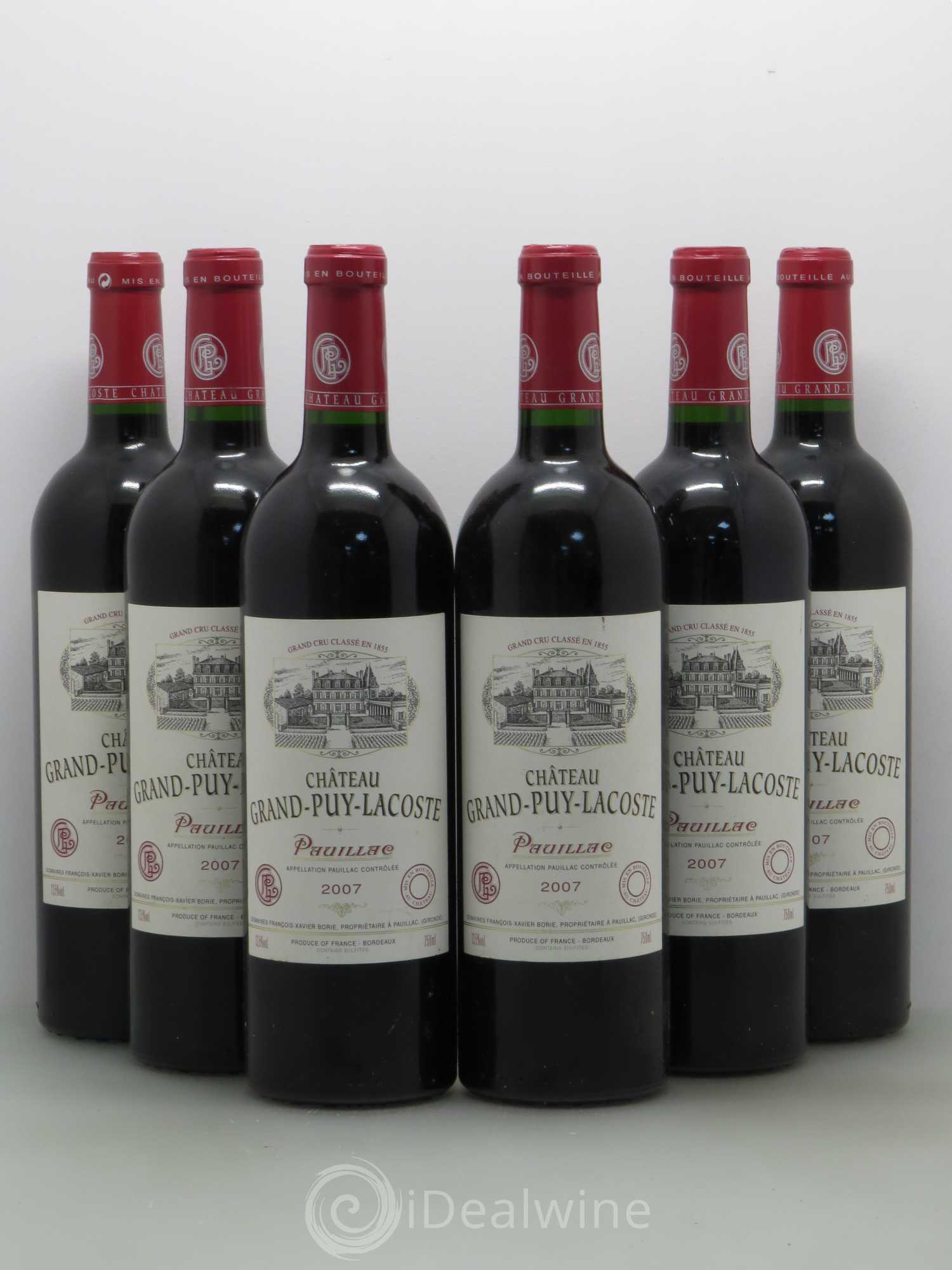Château Grand Puy Lacoste 5ème Grand Cru Classé 2007 - Lot de 6 bouteilles - 0