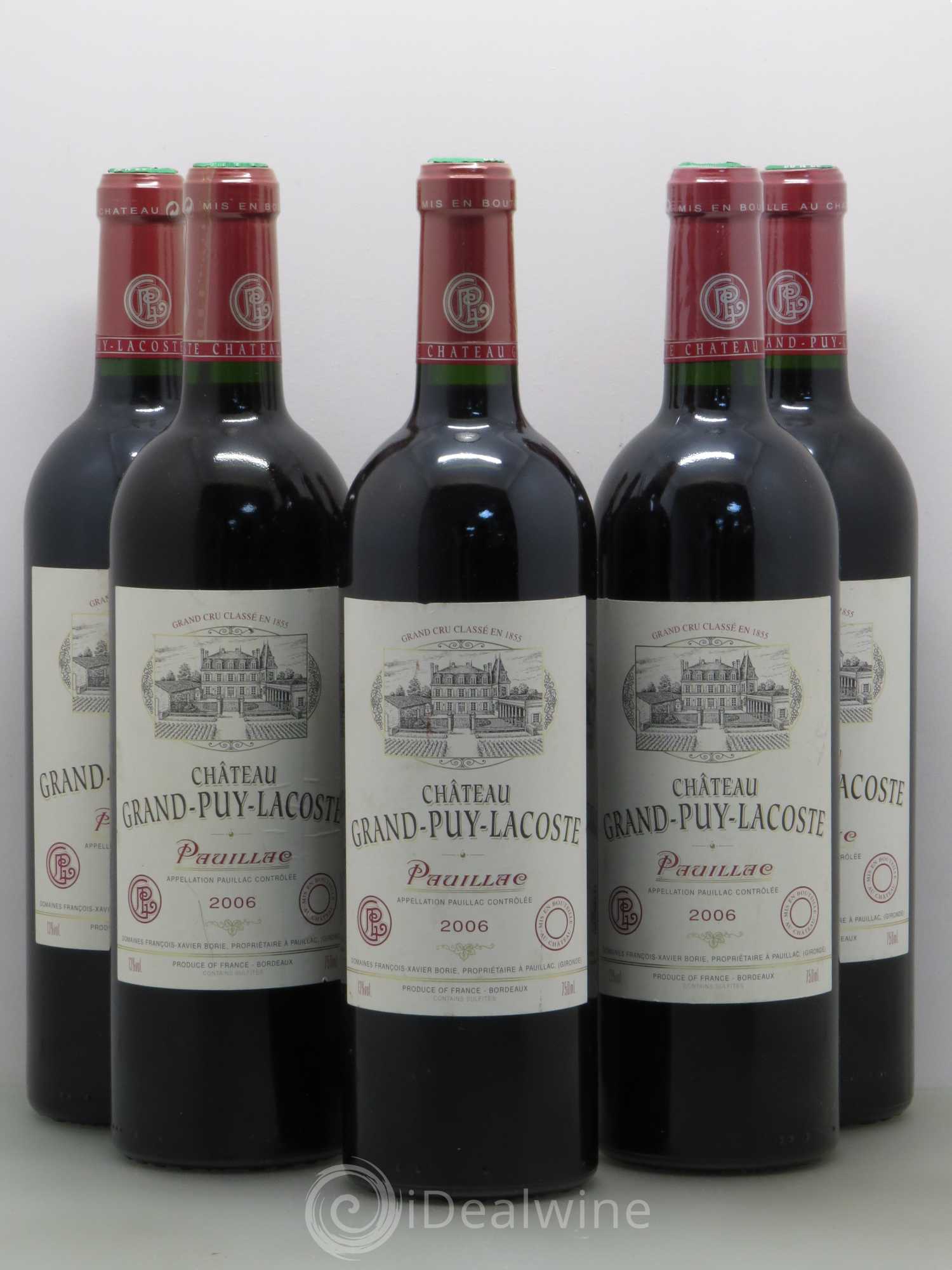 Château Grand Puy Lacoste 5ème Grand Cru Classé 2006 - Lot de 5 bouteilles - 0