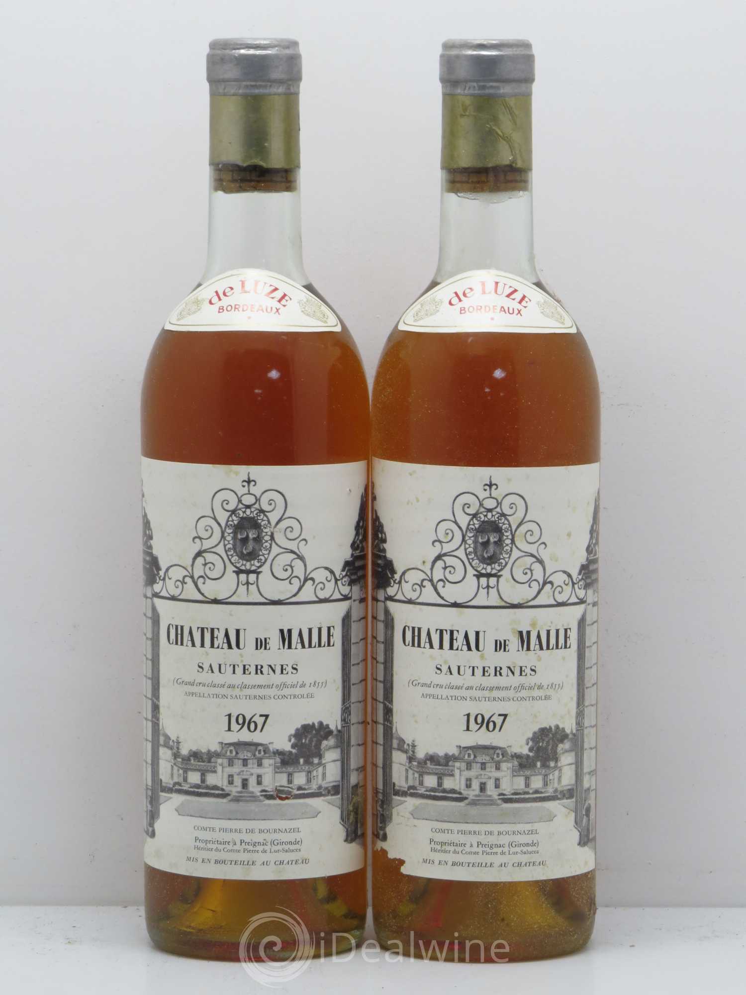 Château de Malle 2ème Grand Cru Classé 1967 - Lotto di 2 bottiglie - 0