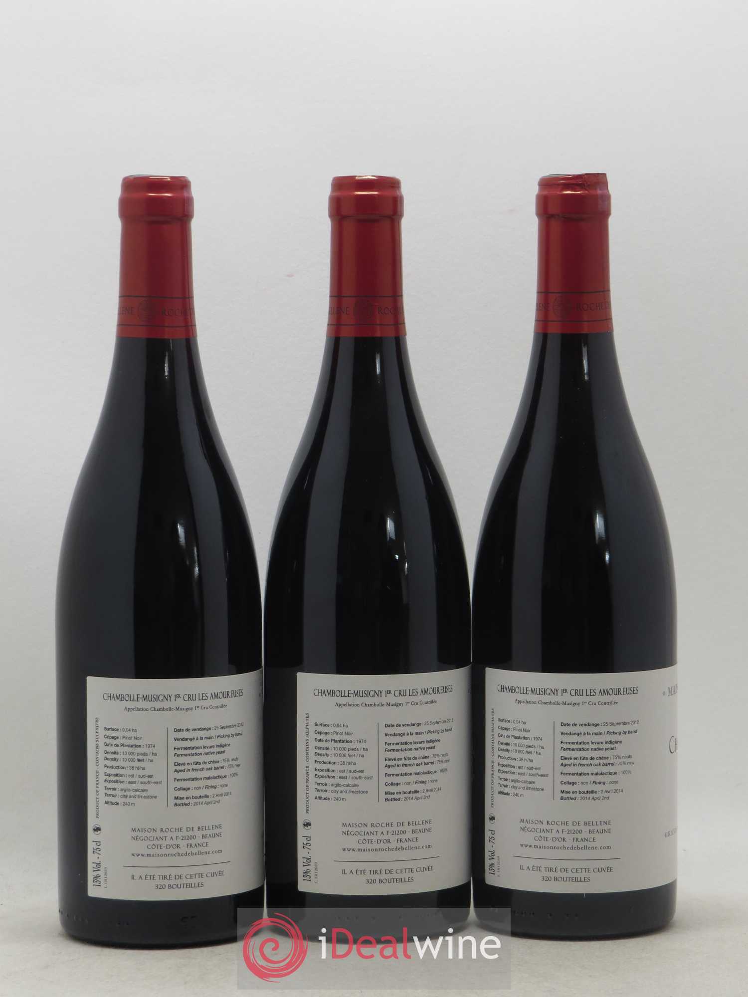 Chambolle-Musigny 1er Cru Les Amoureuses Maison Roche de Bellene 2012 - Posten von 3 Flaschen - 1