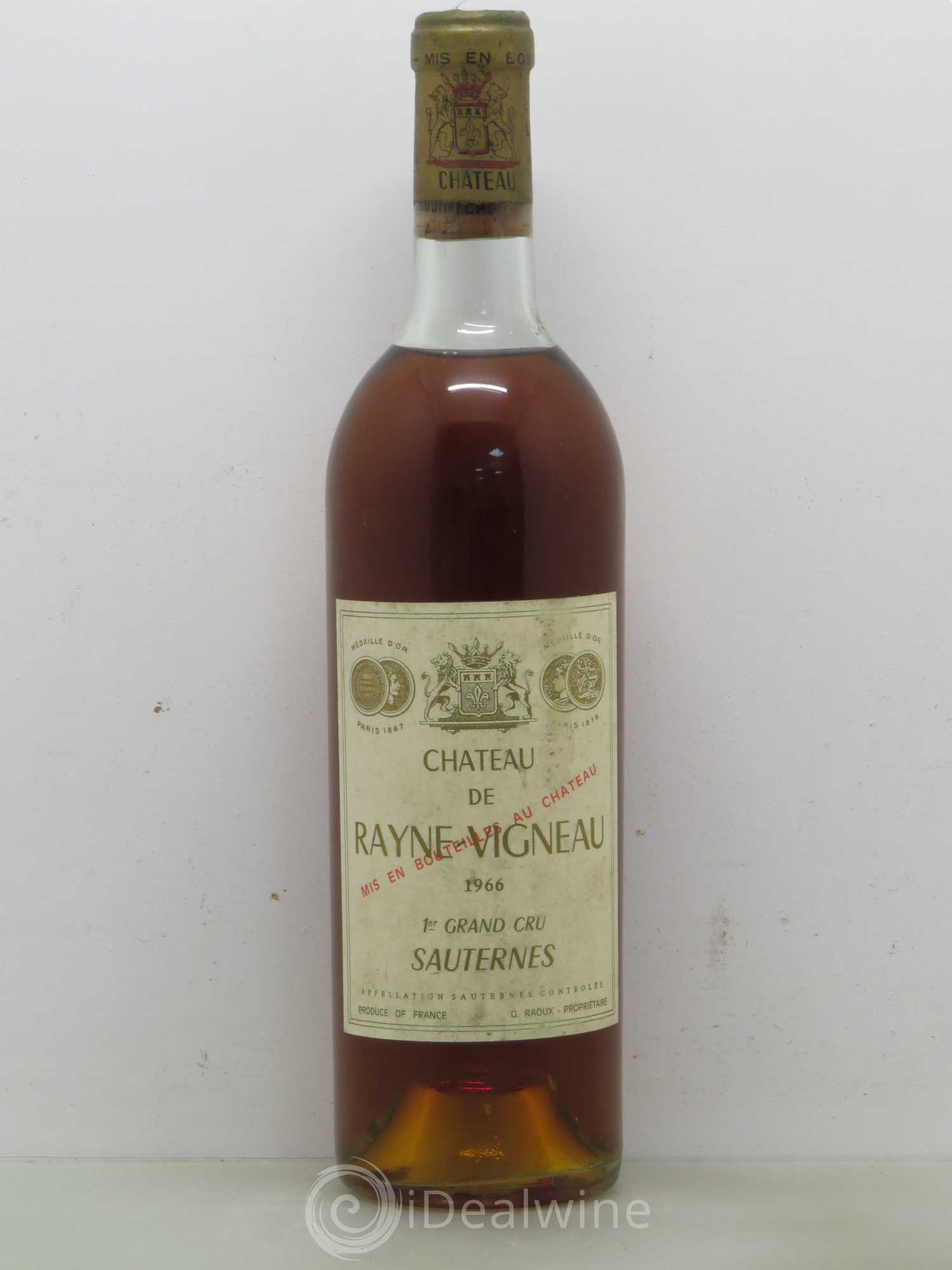 Château de Rayne Vigneau 1er Grand Cru Classé 1966 - Lotto di 1 bottiglia - 0