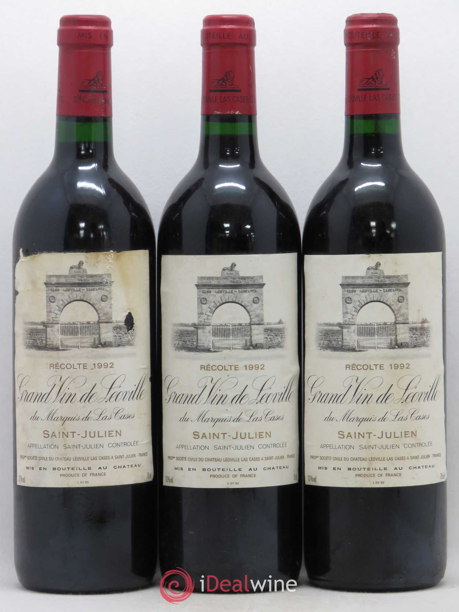Château Léoville Las Cases 2ème Grand Cru Classé 1992 - Lot de 3 bouteilles - 0