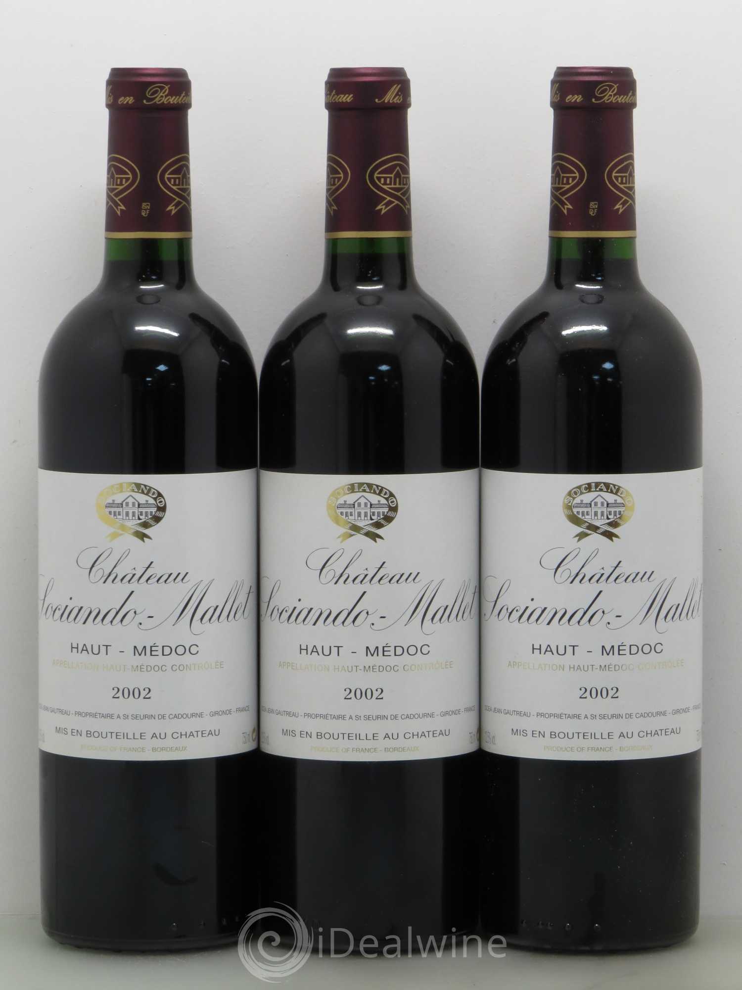 Château Sociando Mallet 2002 - Lot de 12 bouteilles - 1