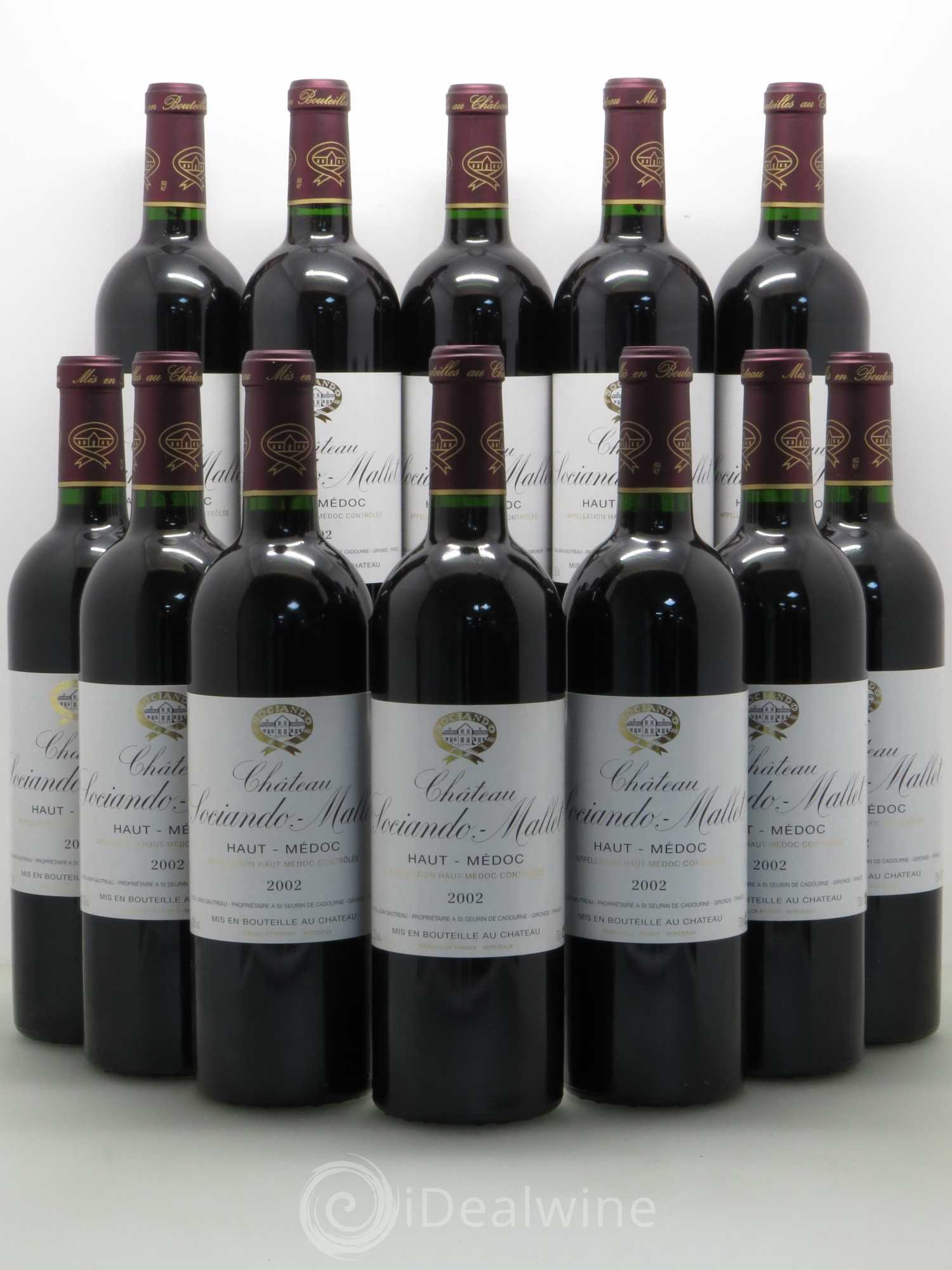 Château Sociando Mallet 2002 - Lot de 12 bouteilles - 0