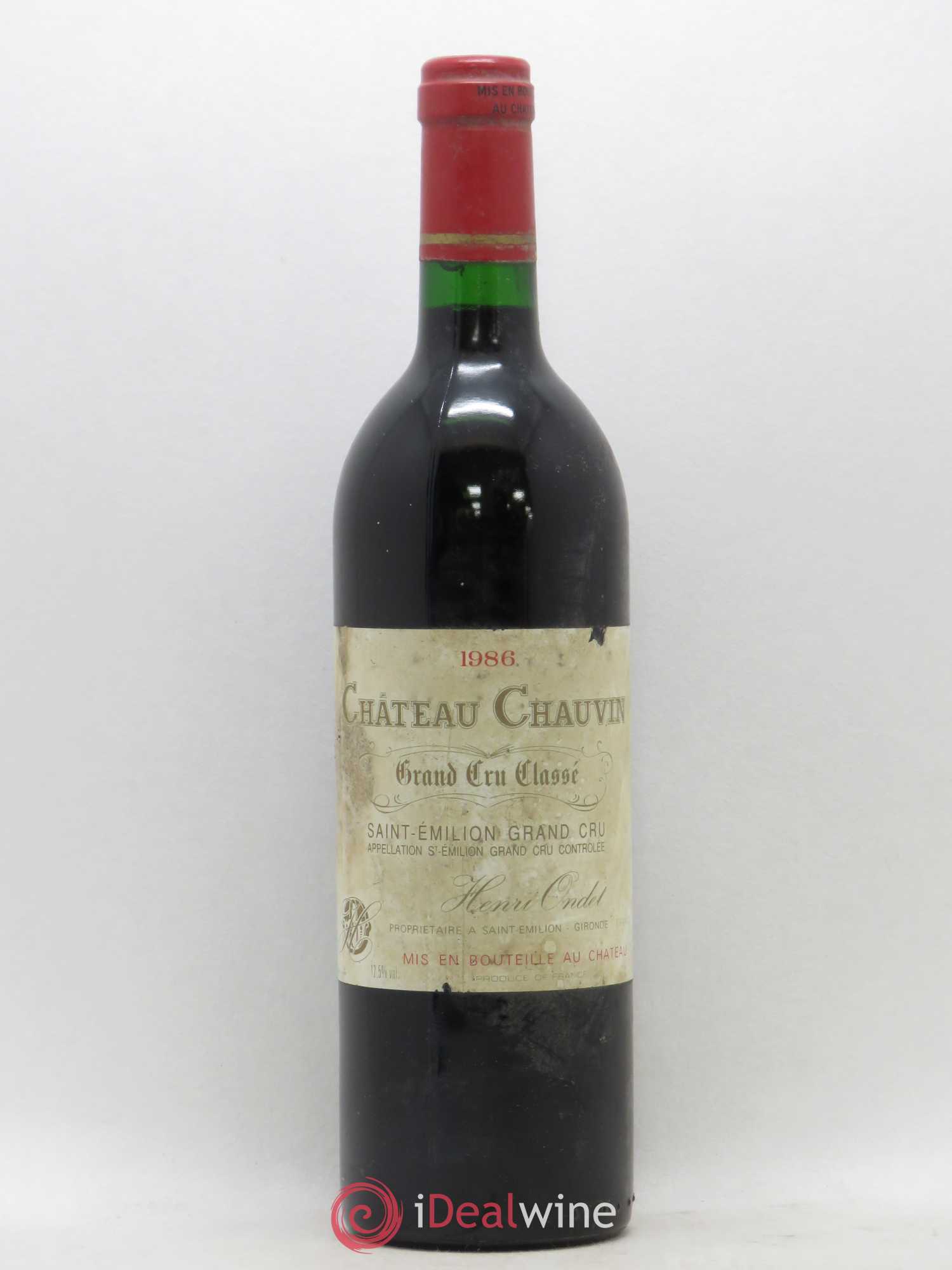 Château Chauvin Grand Cru Classé 1986 - Lot de 1 bouteille - 0