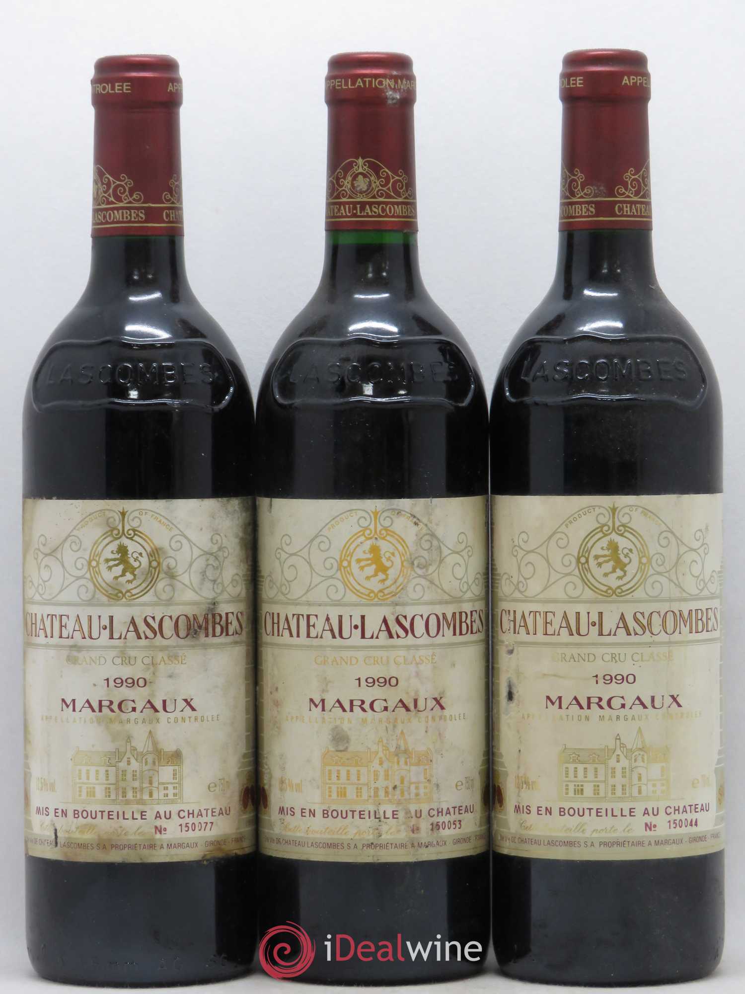 Château Lascombes 2ème Grand Cru Classé 1990 - Lot de 3 bouteilles - 0