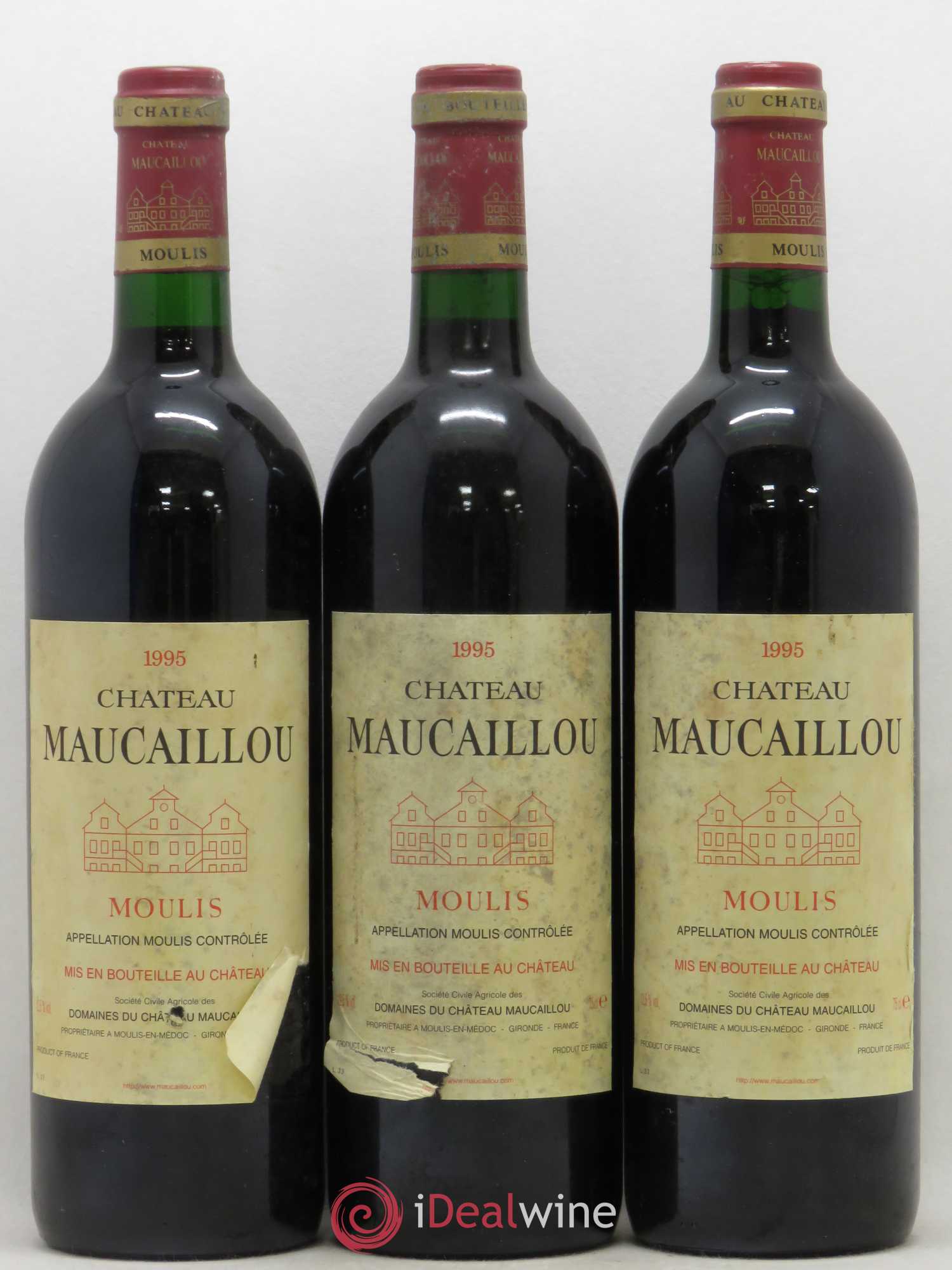 Château Maucaillou 1995 - Lot de 3 bouteilles - 0