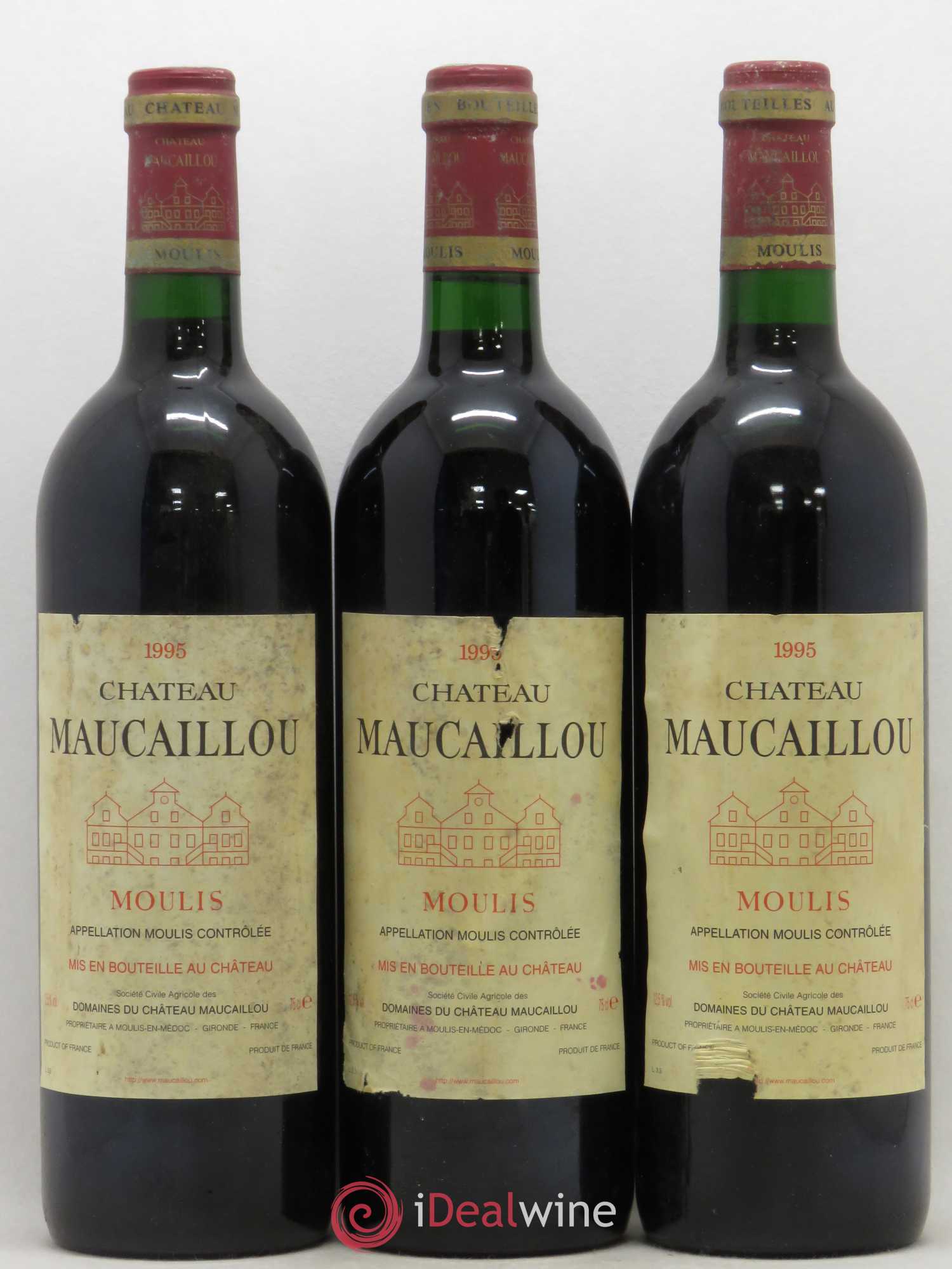 Château Maucaillou 1995 - Lot de 3 bouteilles - 0