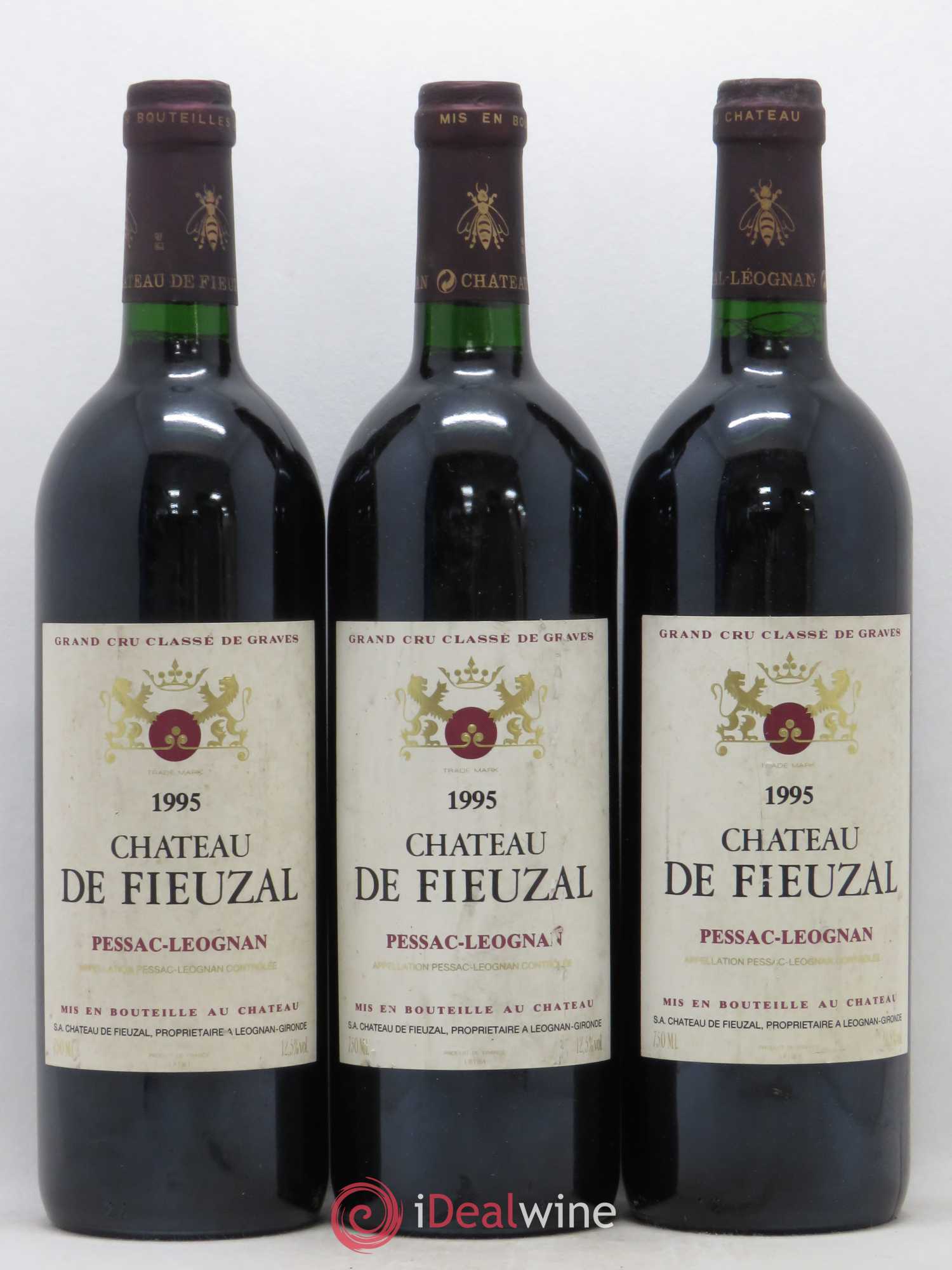 Château de Fieuzal Cru Classé de Graves 1995 - Lot de 3 bouteilles - 0