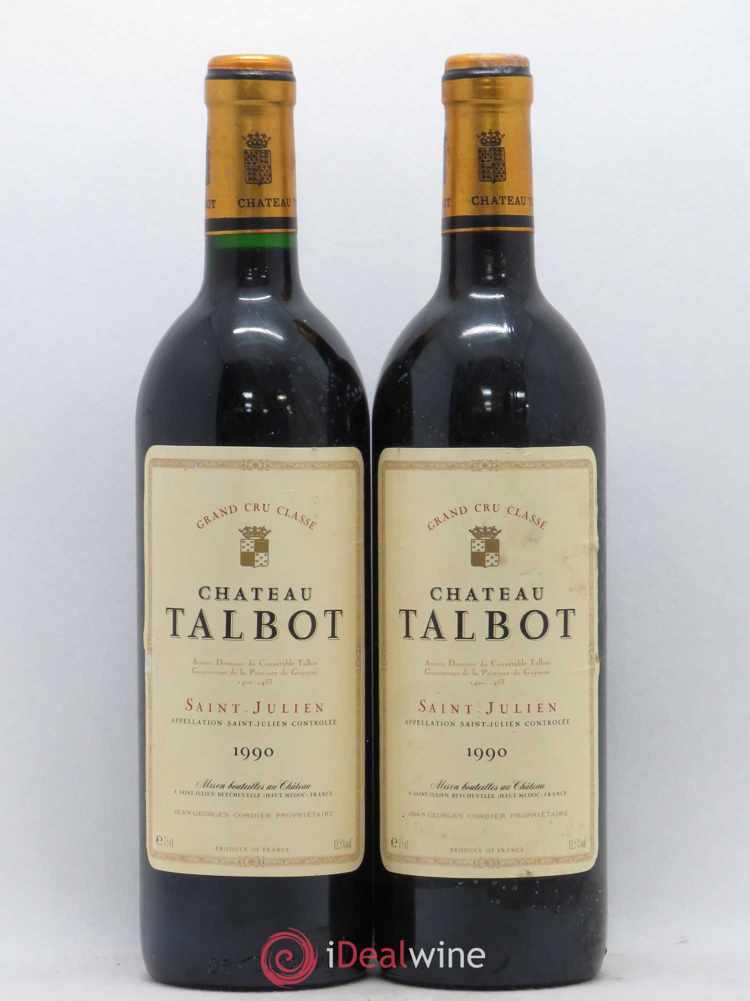 Château Talbot 4ème Grand Cru Classé 1990 - Lot de 2 bouteilles - 0
