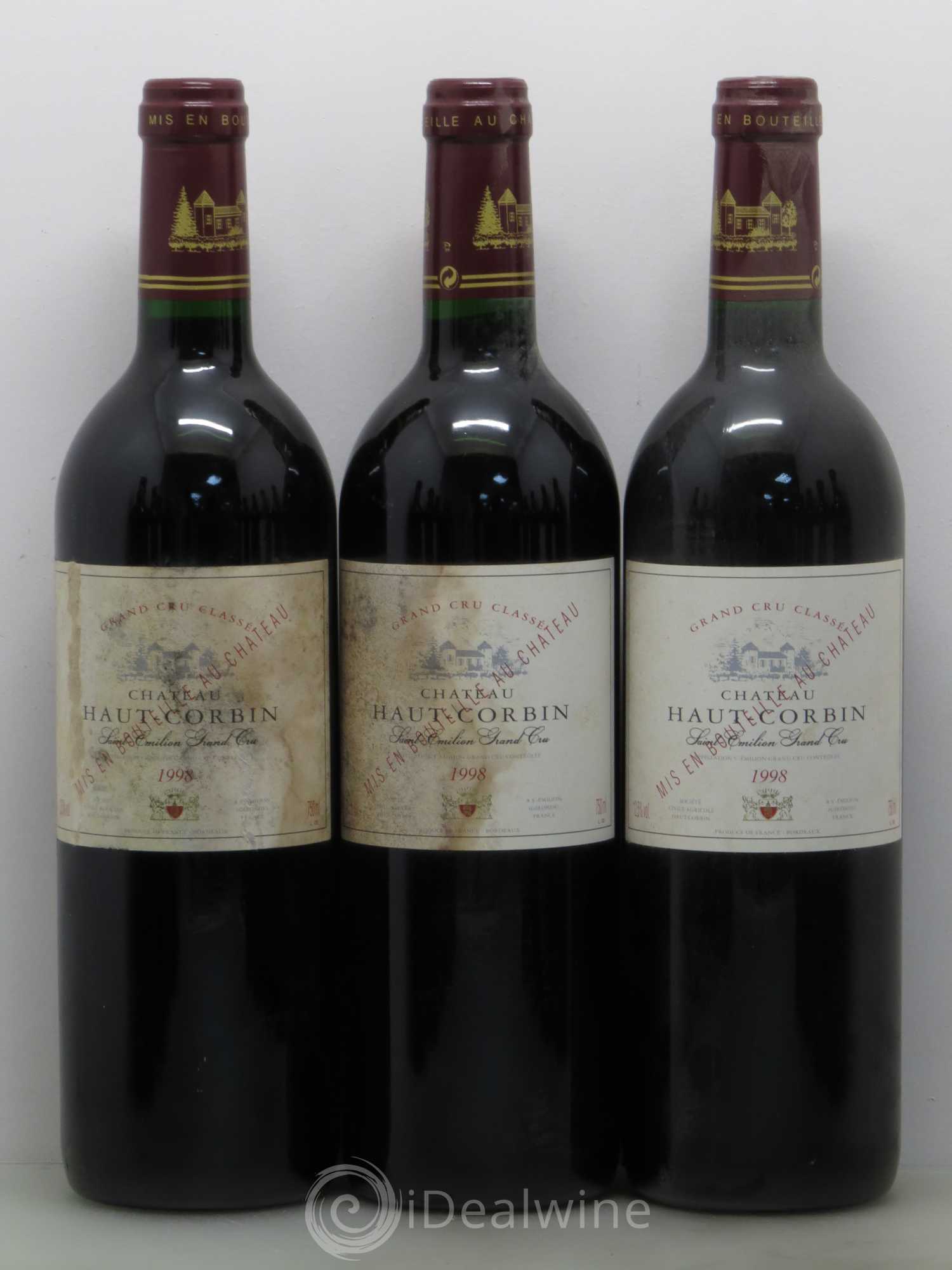 Château Haut Corbin Grand Cru 1998 - Lot de 12 bouteilles - 1