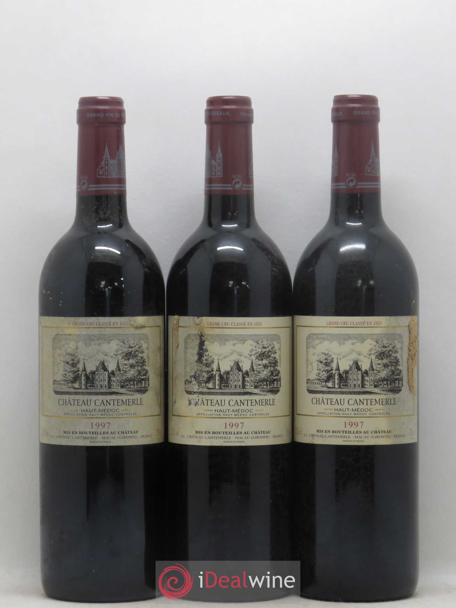 Château Cantemerle 5ème Grand Cru Classé 1997 - Lot de 3 bouteilles - 0