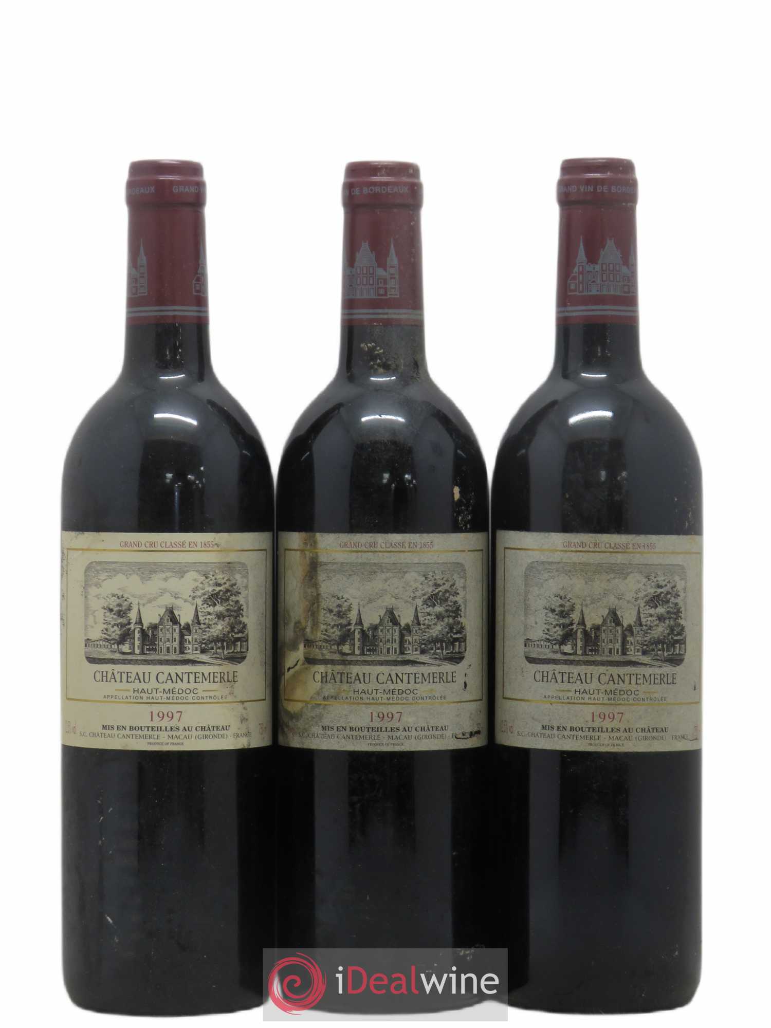 Château Cantemerle 5ème Grand Cru Classé 1997 - Lot de 3 bouteilles - 0