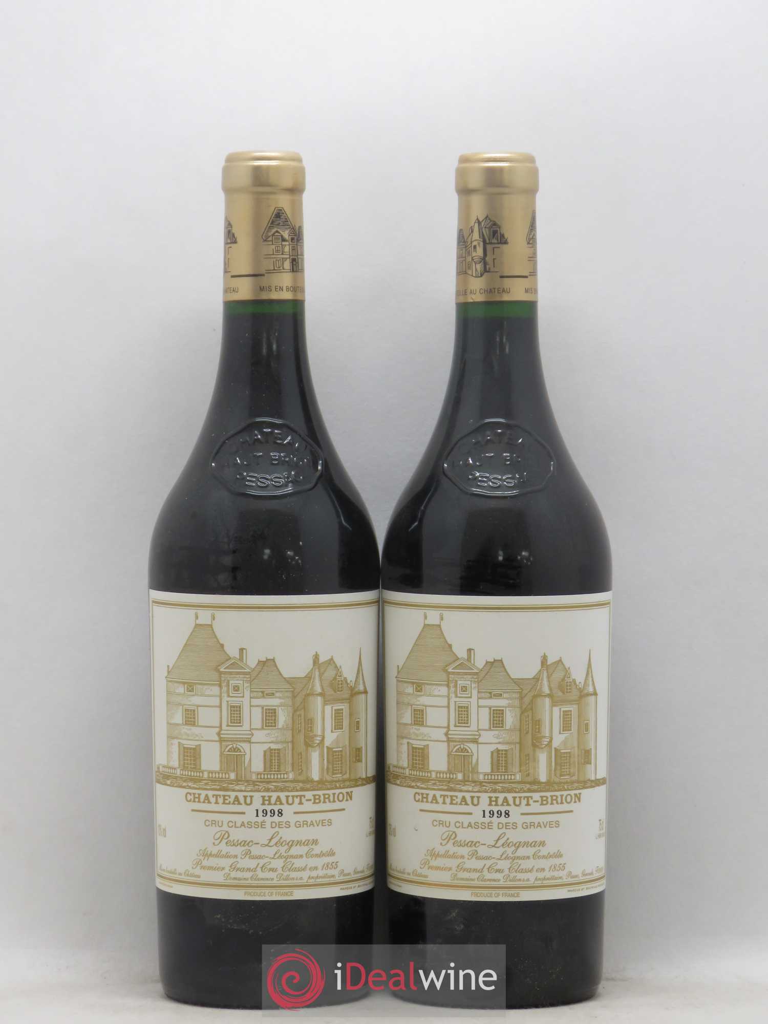 Château Haut Brion 1er Grand Cru Classé 1998 - Lot de 2 bouteilles - 0