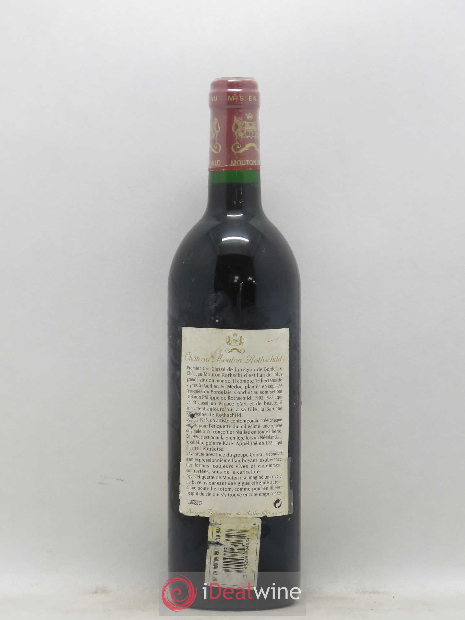 Château Mouton Rothschild 1er Grand Cru Classé 1994 - Lot de 1 bouteille - 1