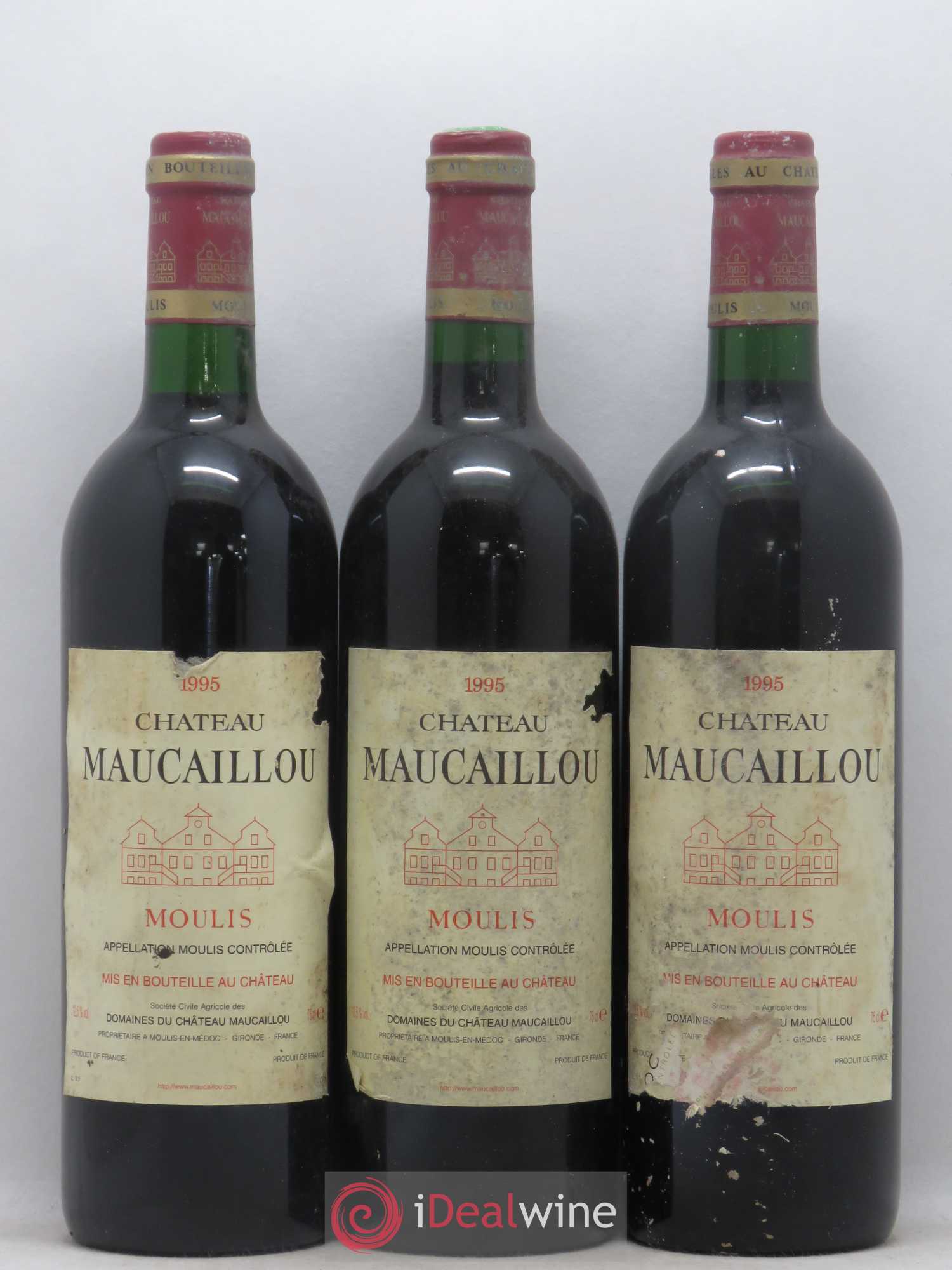 Château Maucaillou 1995 - Lot de 3 bouteilles - 0