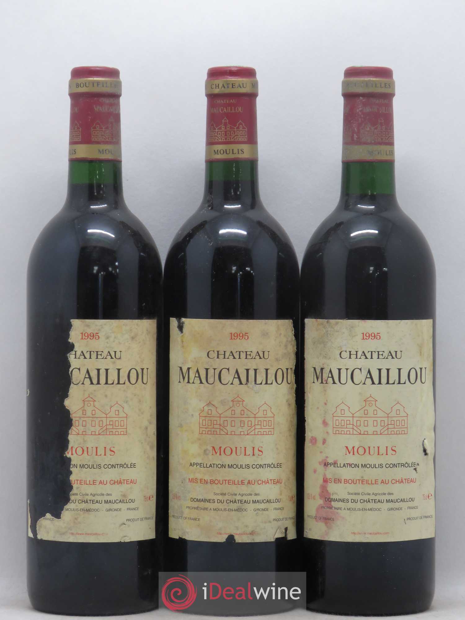 Château Maucaillou 1995 - Lot de 3 bouteilles - 0