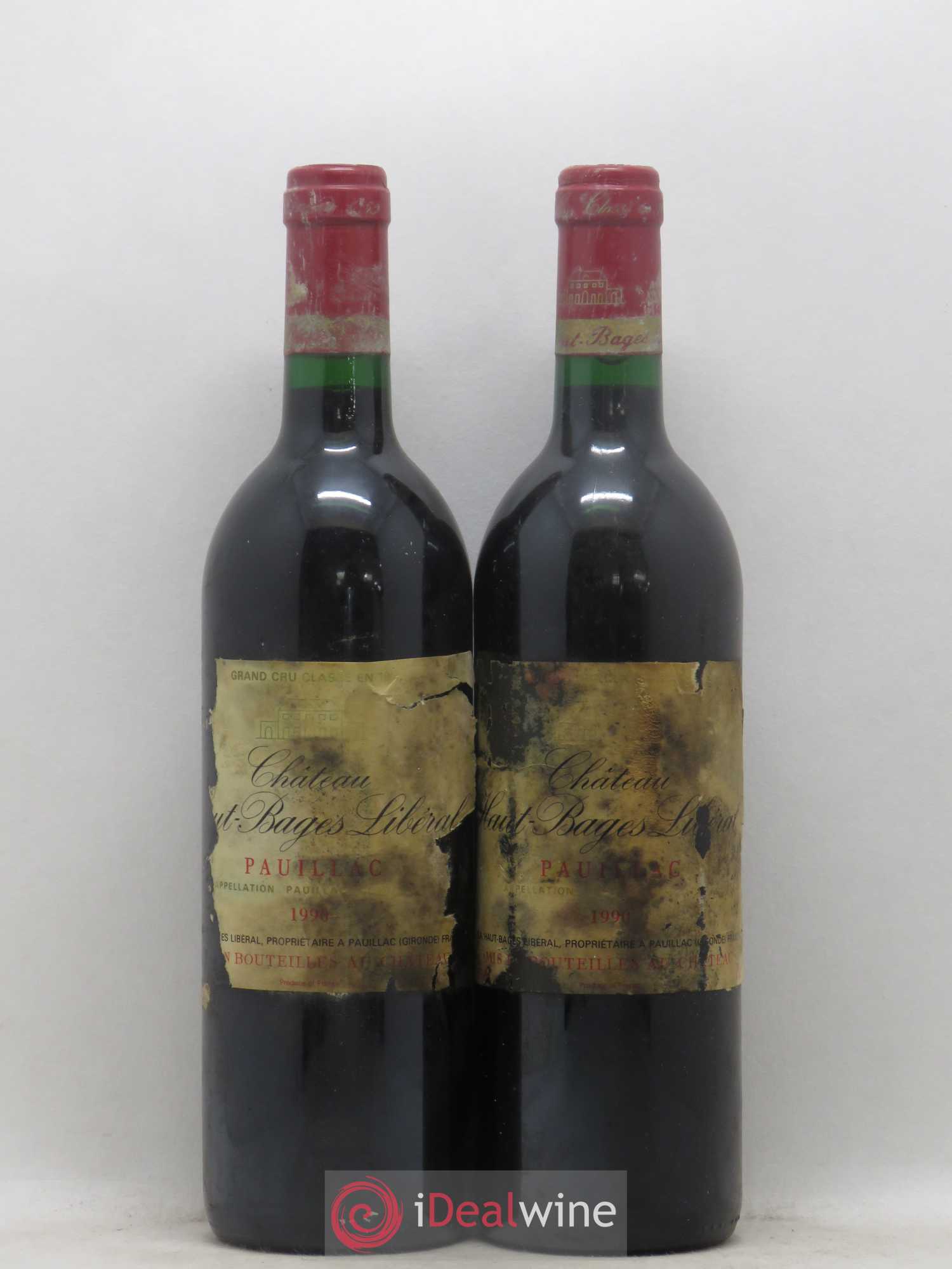 Château Haut Bages Libéral 5ème Grand Cru Classé 1990 - Lot de 2 bouteilles - 0
