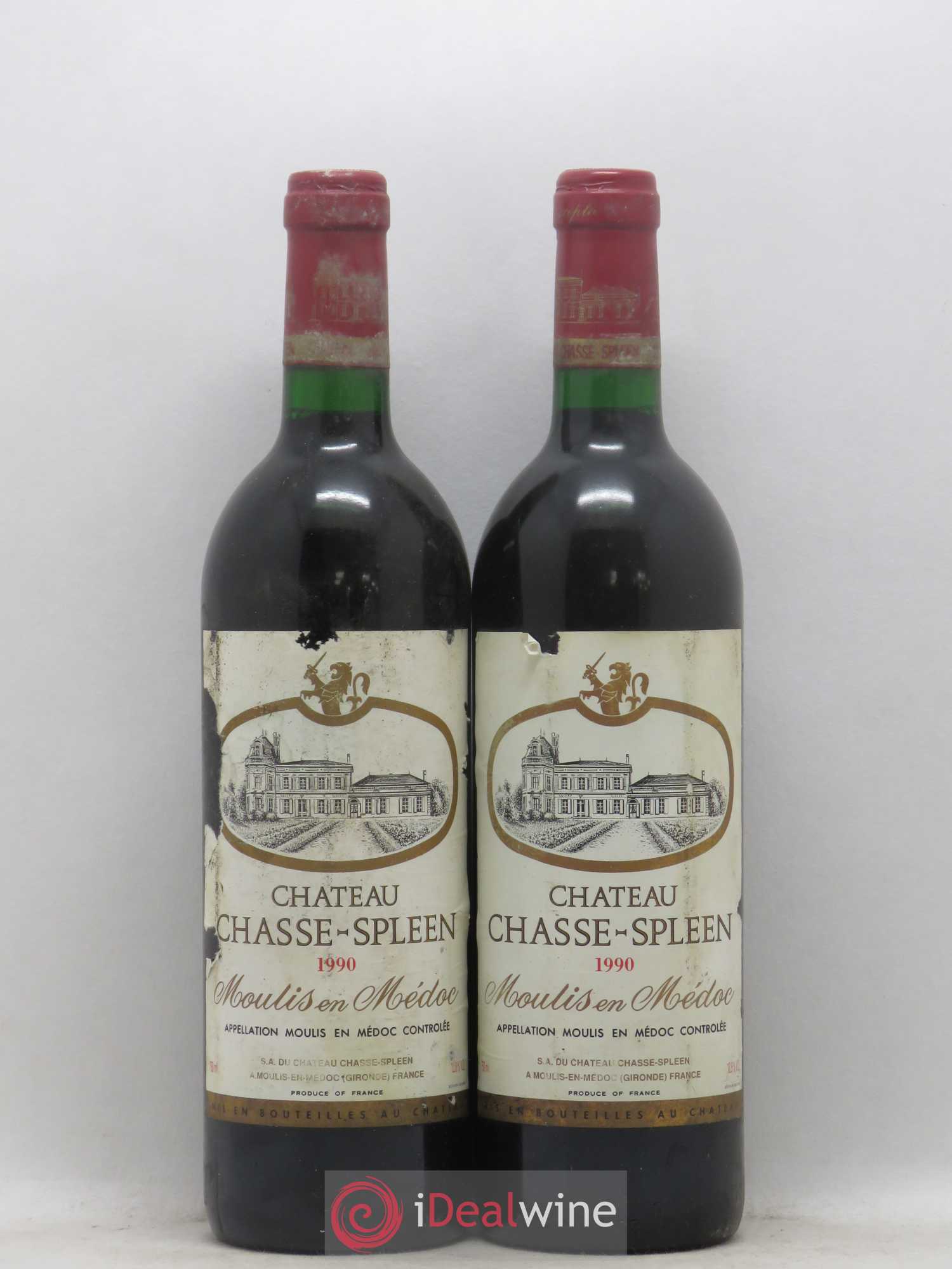 Château Chasse Spleen 1990 - Lot de 2 bouteilles - 0