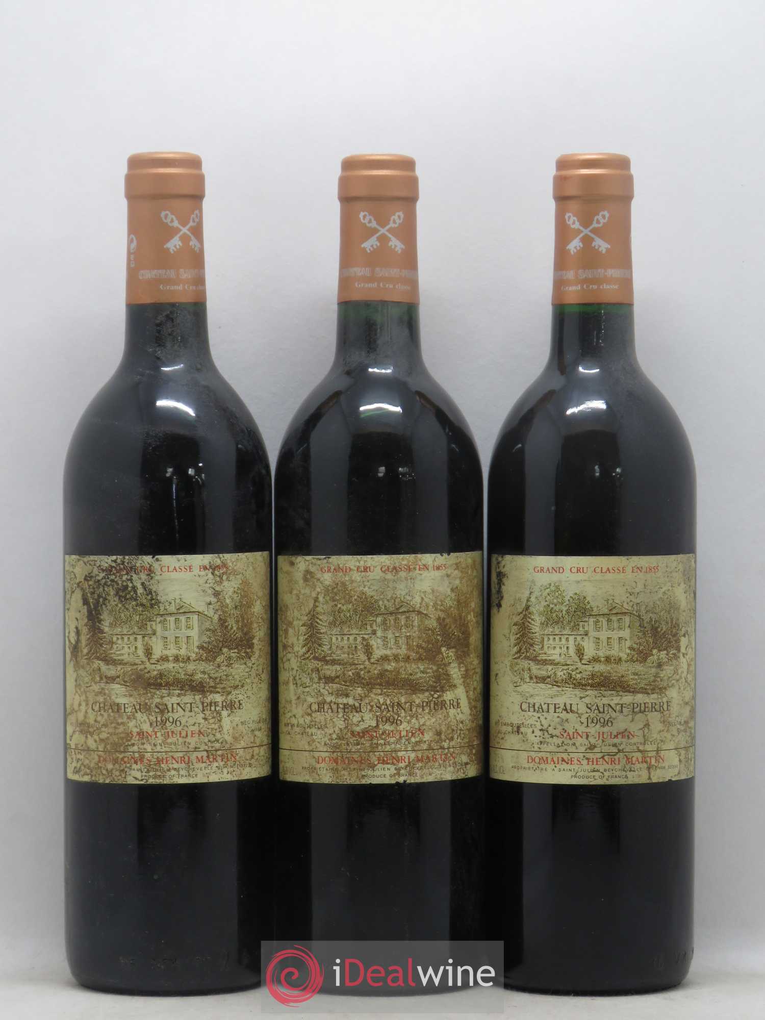 Château Saint-Pierre 4ème Grand Cru Classé 1996 - Lot de 3 bouteilles - 0