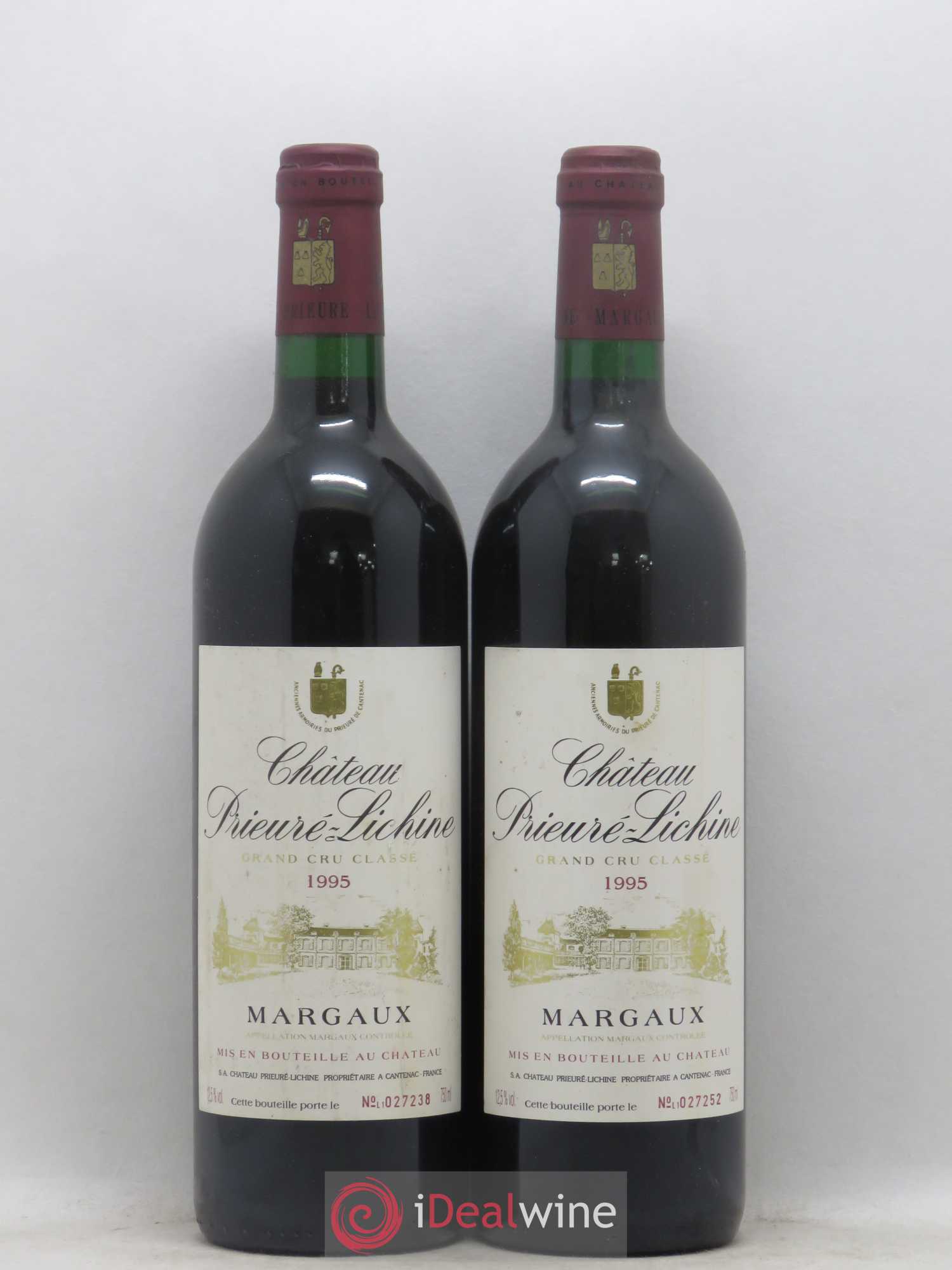 Château Prieuré Lichine 4ème Grand Cru Classé 1995 - Lot de 2 bouteilles - 0