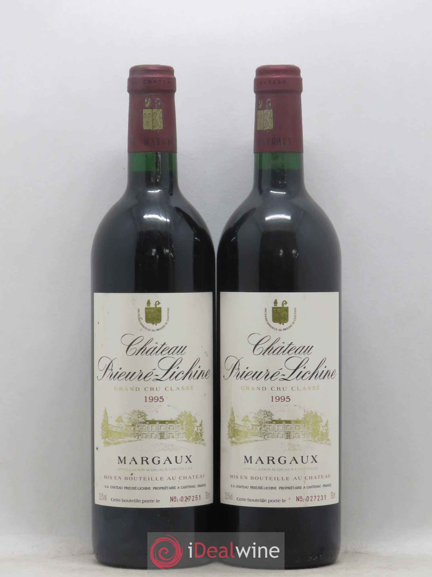 Château Prieuré Lichine 4ème Grand Cru Classé 1995 - Lot de 2 bouteilles - 0