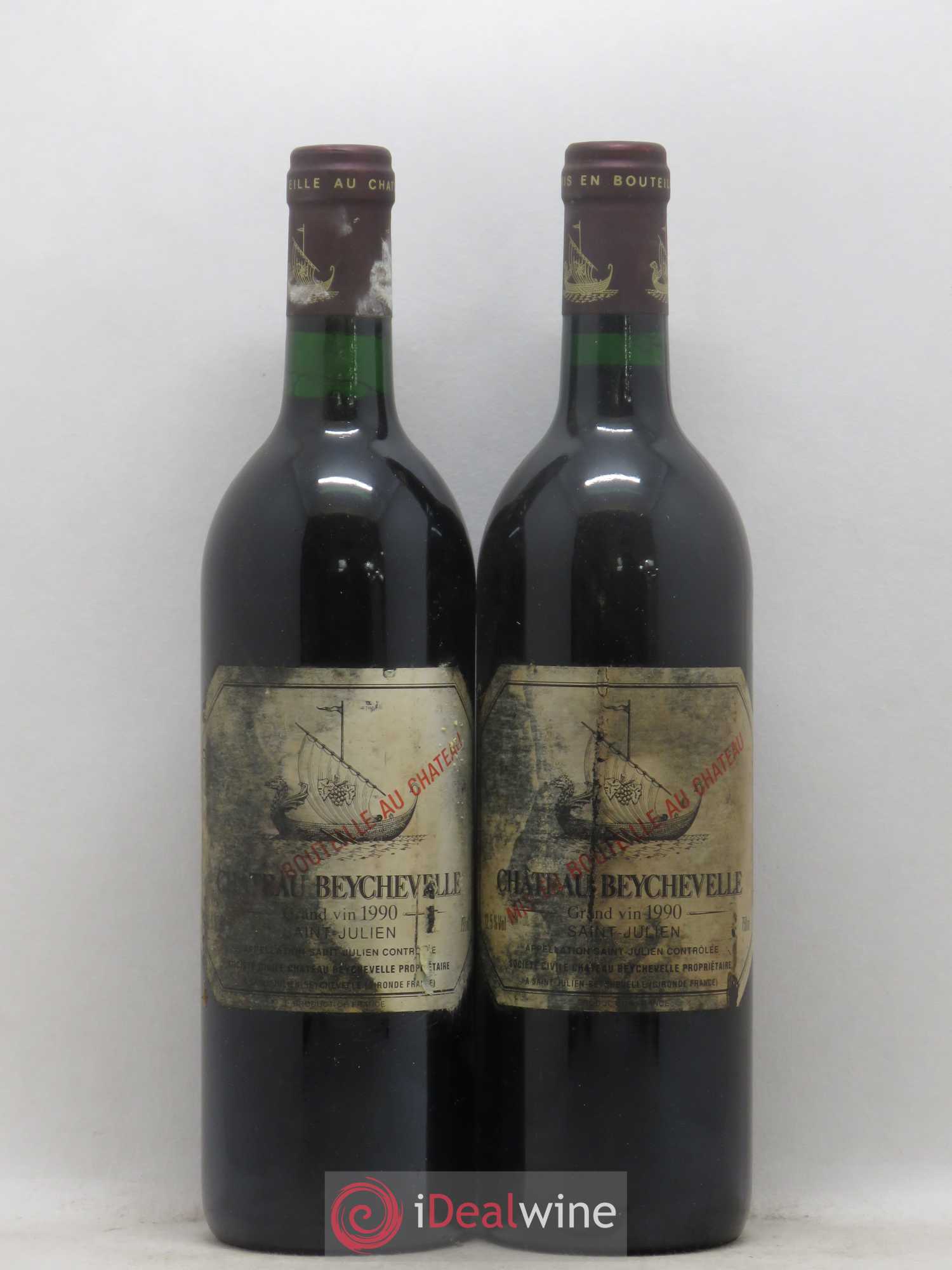 Château Beychevelle 4ème Grand Cru Classé 1990 - Lot de 2 bouteilles - 0