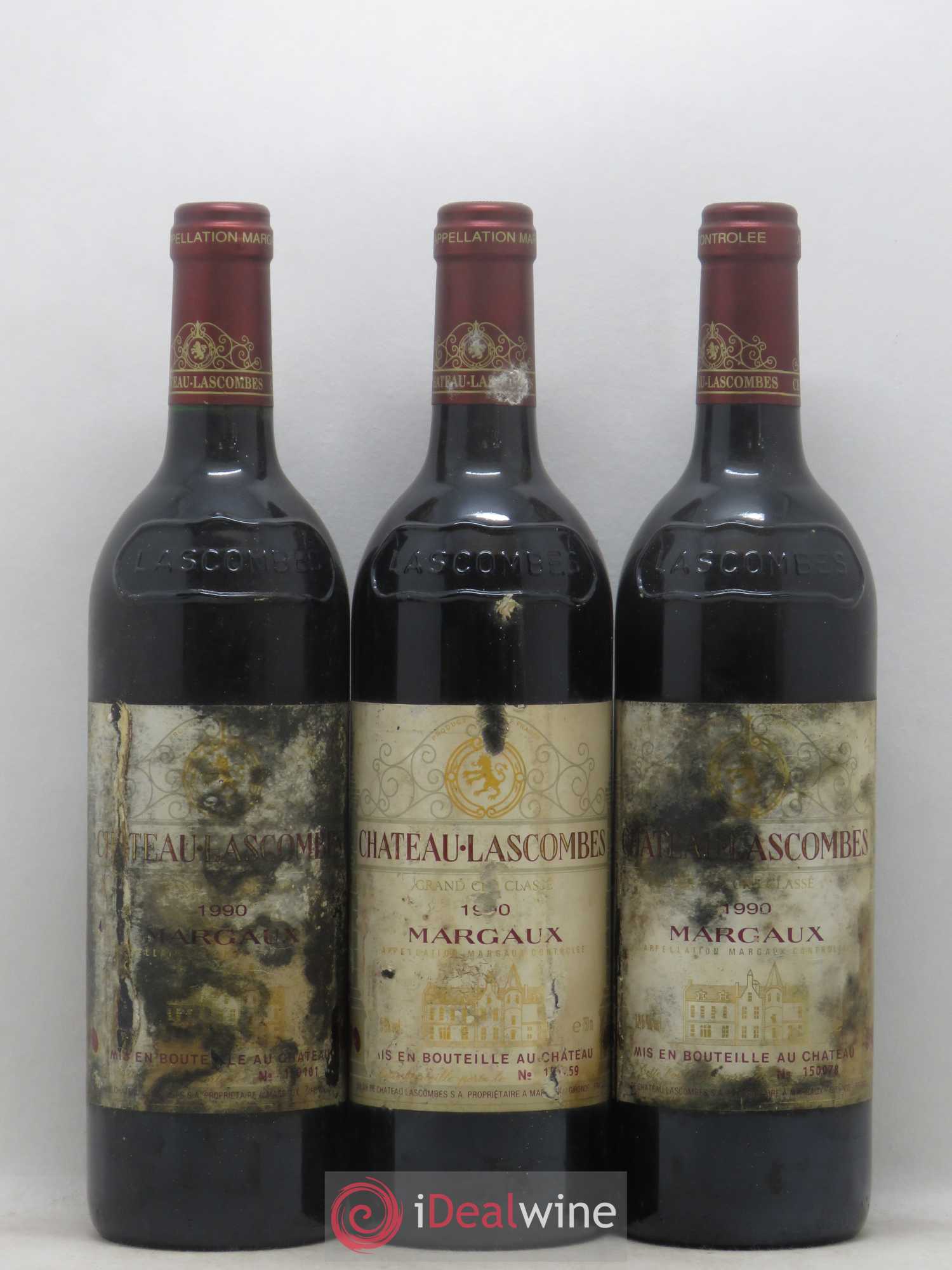 Château Lascombes 2ème Grand Cru Classé 1990 - Lot de 3 bouteilles - 0
