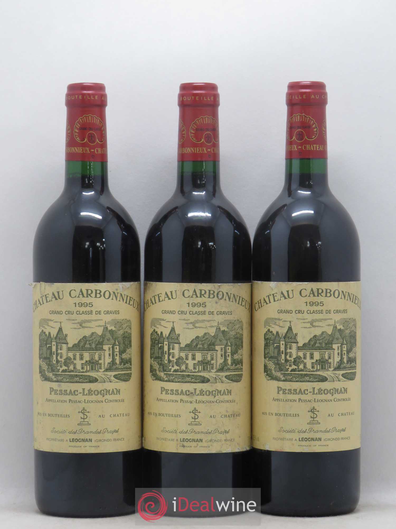 Château Carbonnieux Cru Classé de Graves 1995 - Lot de 3 bouteilles - 0