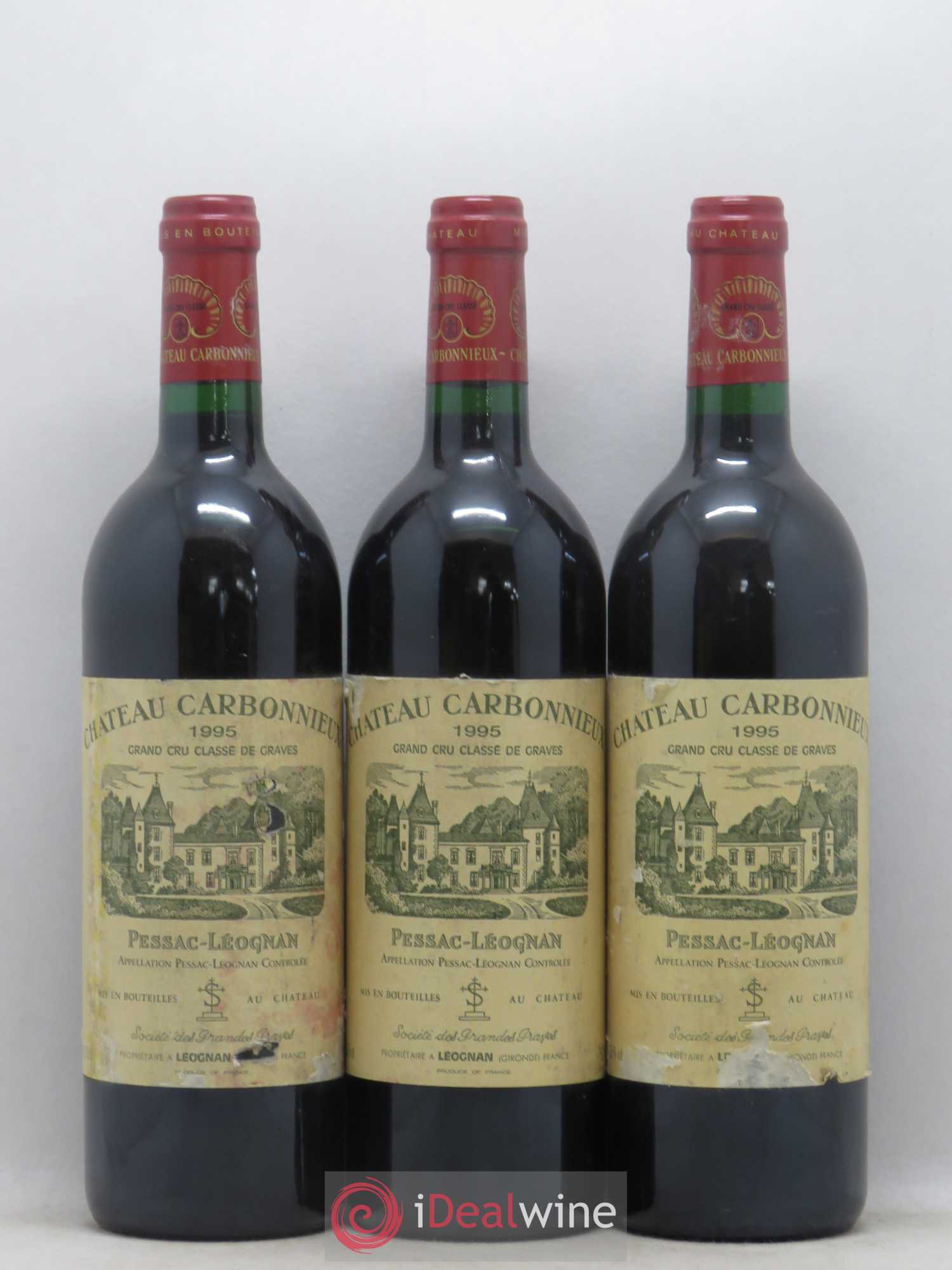 Château Carbonnieux Cru Classé de Graves 1995 - Lot de 3 bouteilles - 0