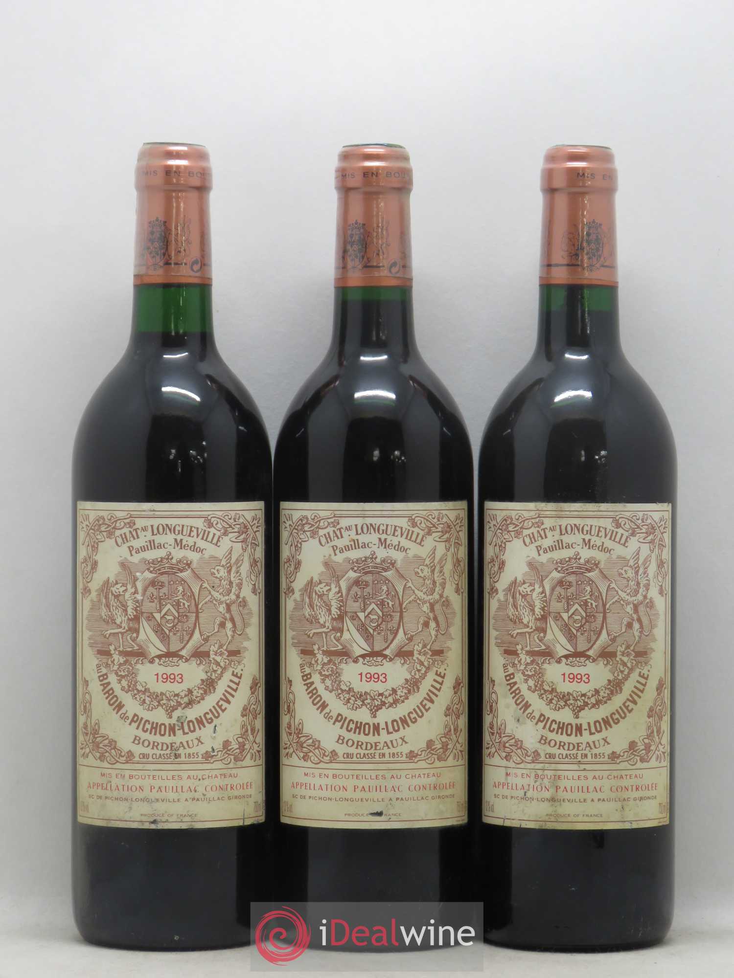 Pichon Longueville Baron 2ème Grand Cru Classé 1993 - Lot de 3 bouteilles - 0