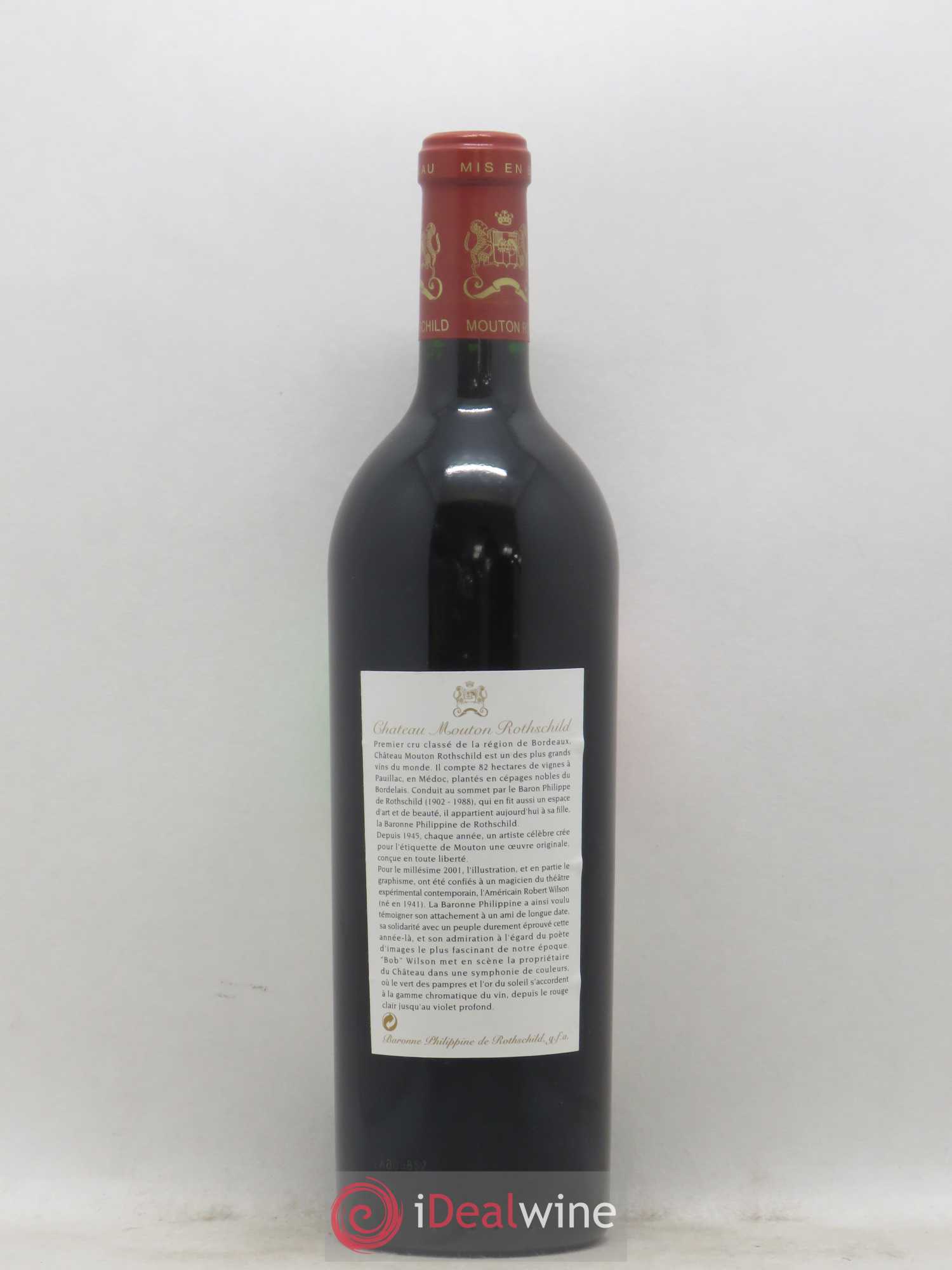 Château Mouton Rothschild 1er Grand Cru Classé 2001 - Lot de 1 bouteille - 1