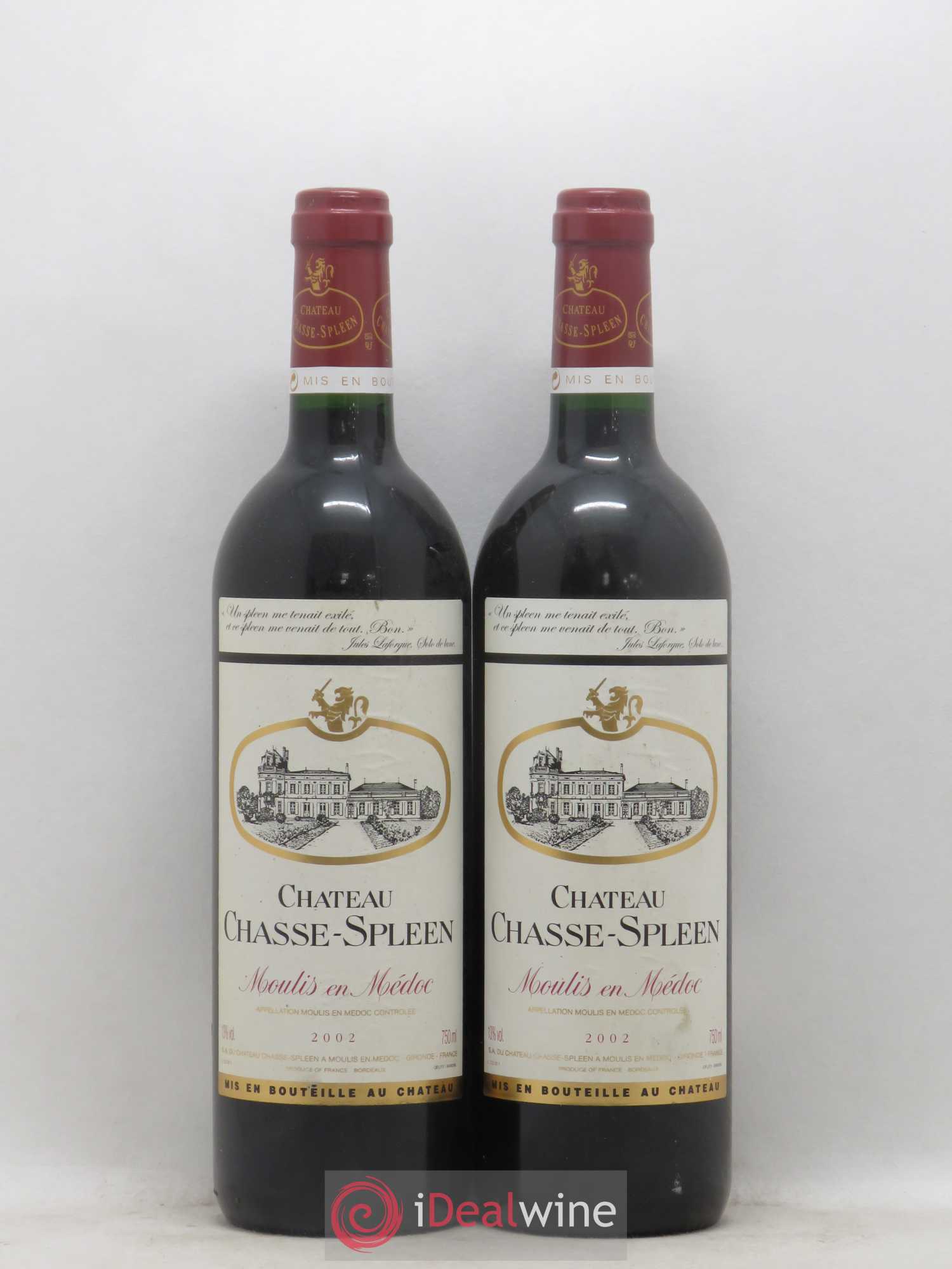 Château Chasse Spleen 2002 - Lot de 2 bouteilles - 0