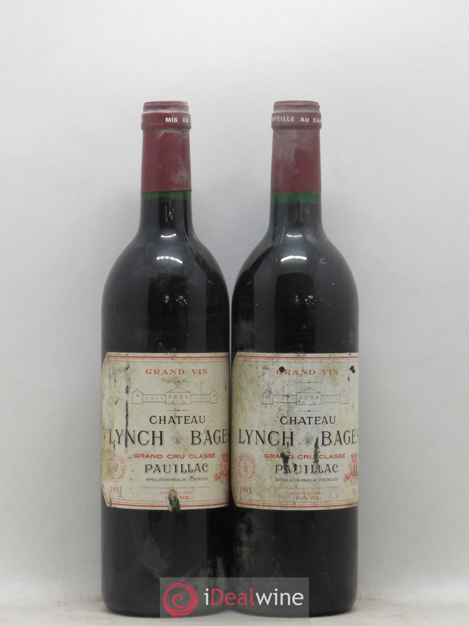 Château Lynch Bages 5ème Grand Cru Classé 1993 - Lot de 2 bouteilles - 0